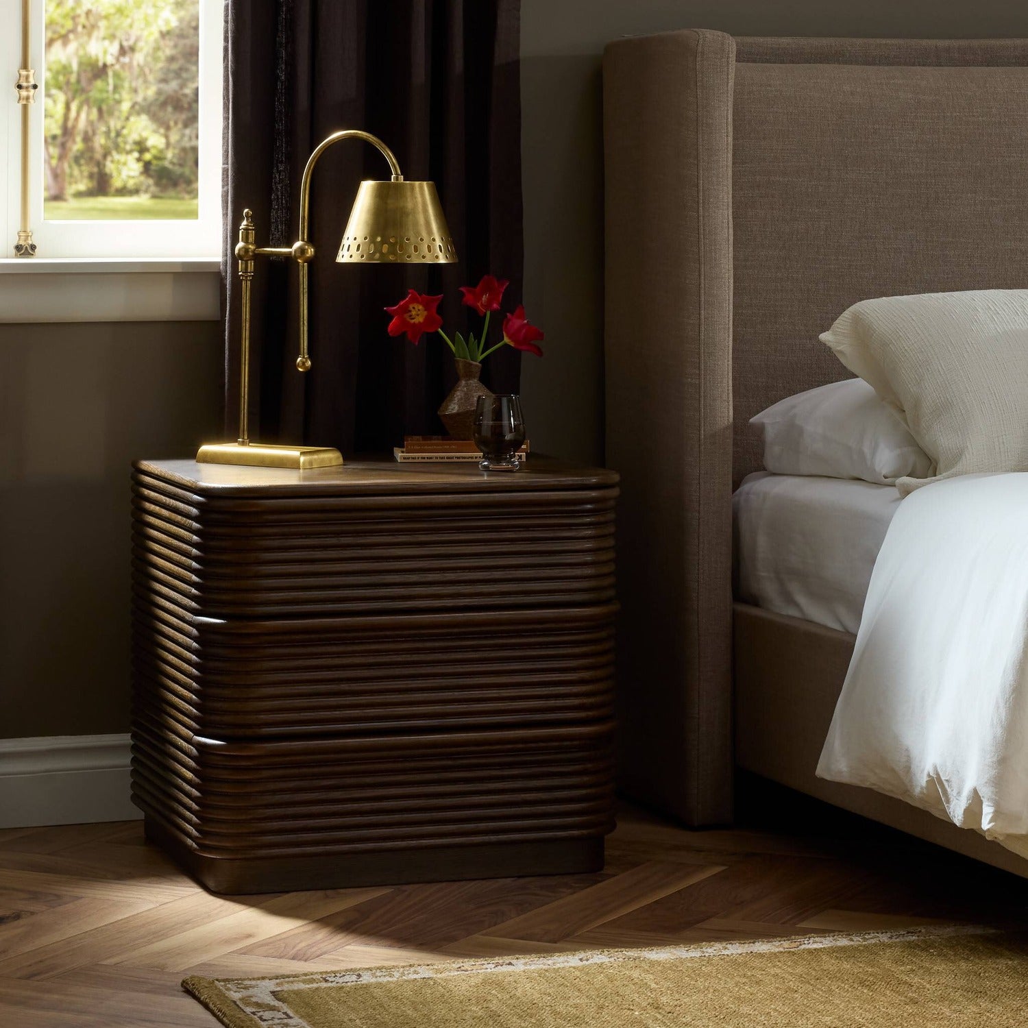 Four Hands Benny Spiced Oak Nightstand