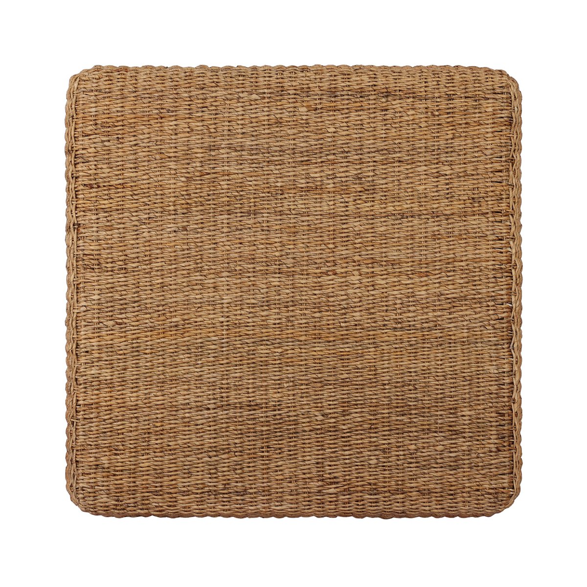 Four Hands Keira Coffee Table in bleached banana leaf, fully woven round 48in, top surface view