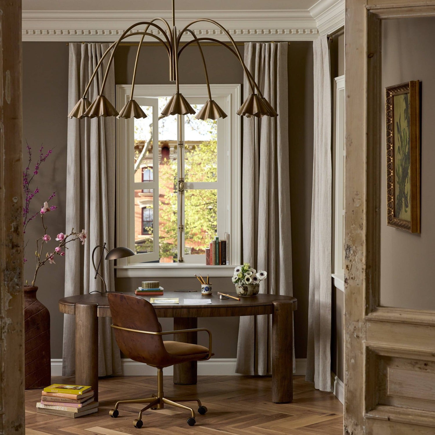 Four Hands Amabella Aged Antique Brass Chandelier