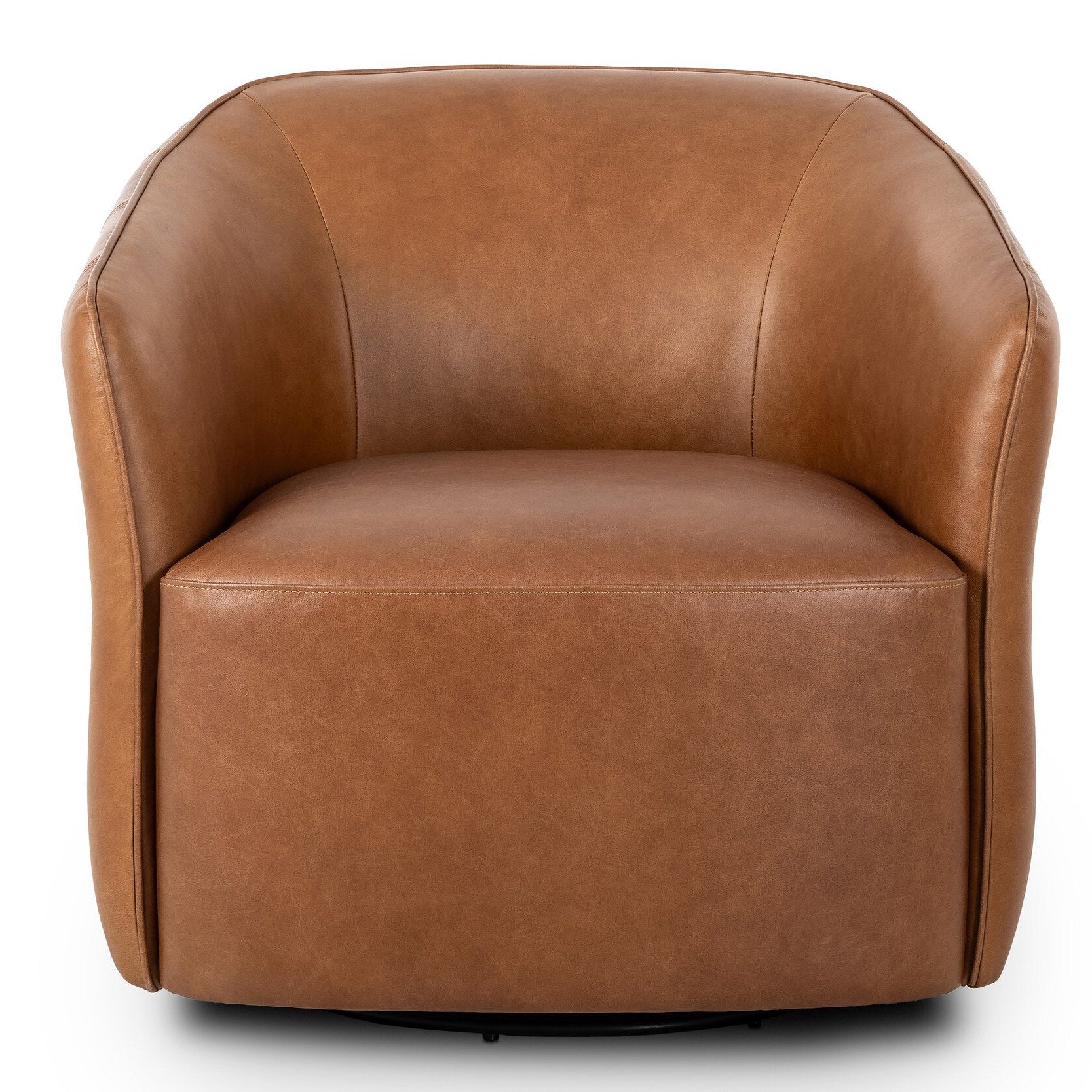 Four Hands Rodgers Sonoma Chestnut Swivel Chair front view