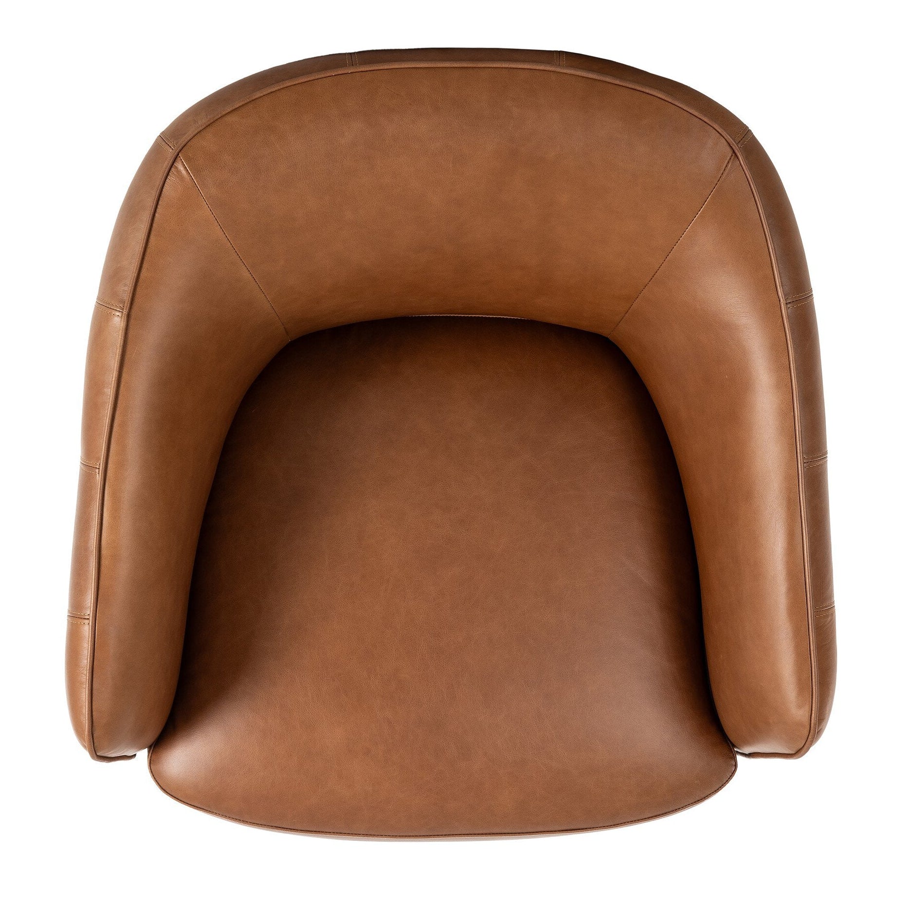 Four Hands Rodgers Sonoma Chestnut Swivel Chair top view