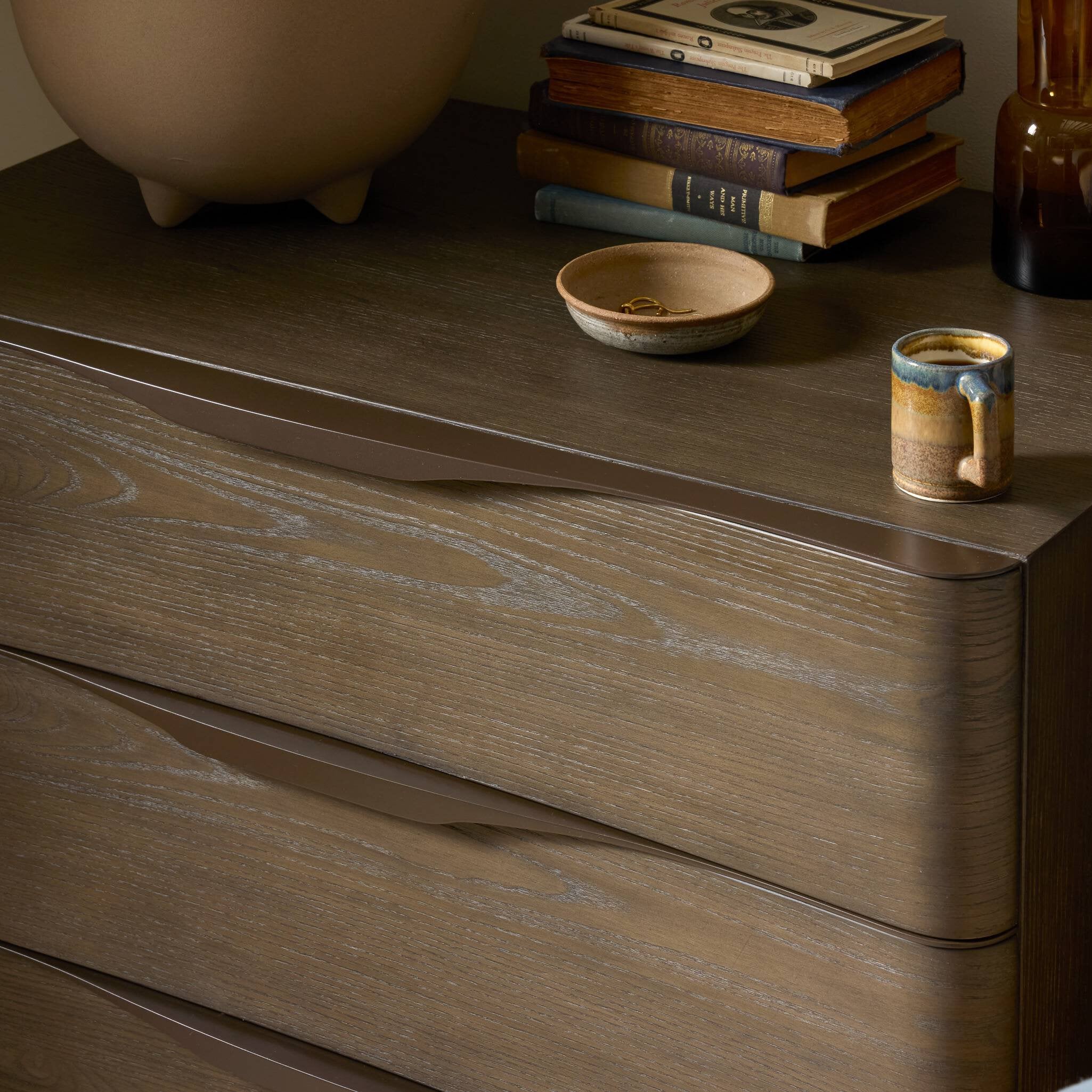 Four Hands Amiro Tumble Brown Ash Nightstand close-up detail 5