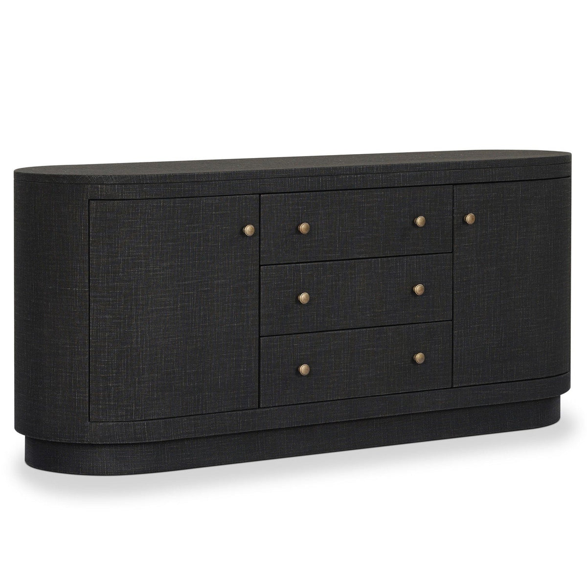Four Hands Amelia Light Antique Brass Media Console styled view