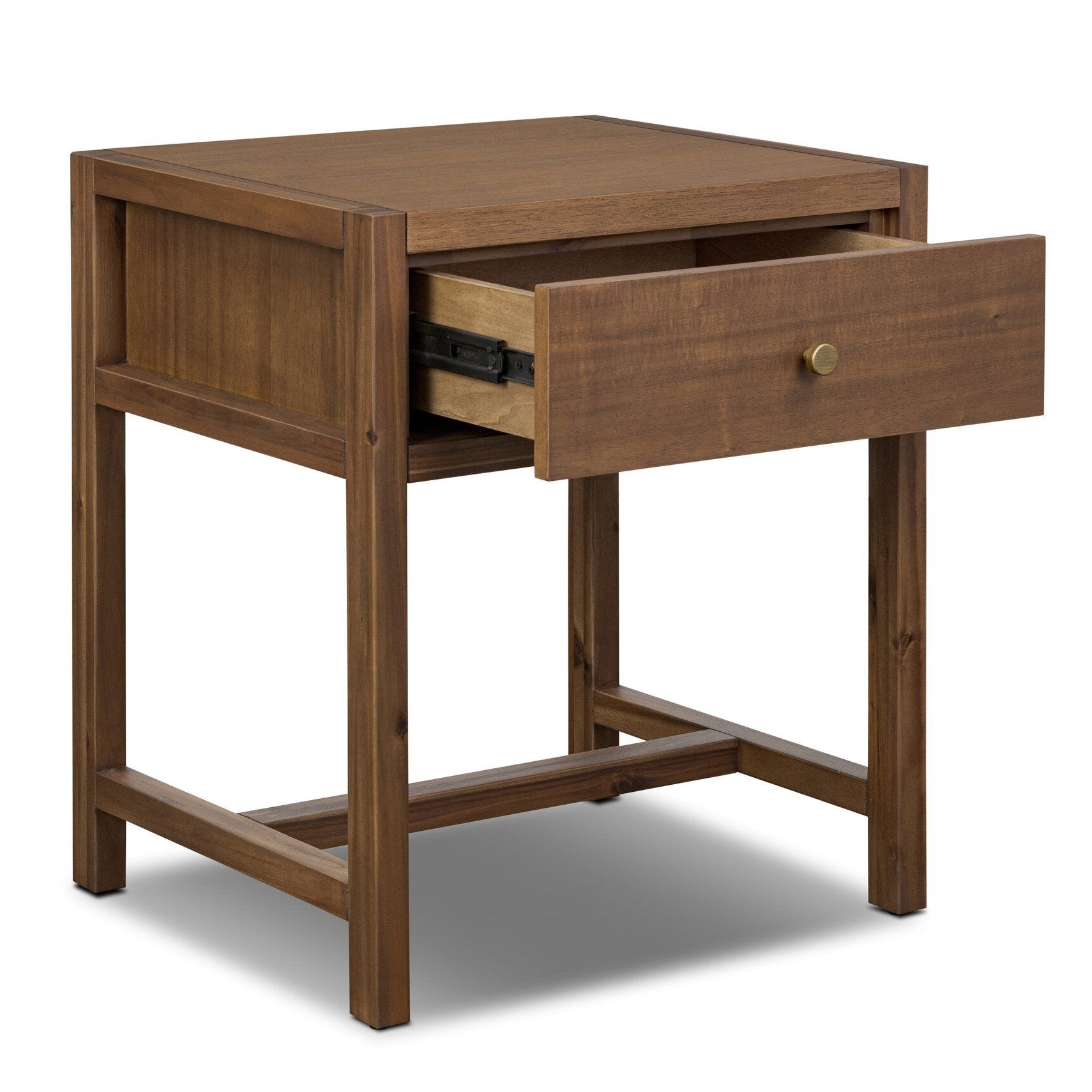 Four Hands Sullivan Saddle Tan Small Nightstand - storage detail