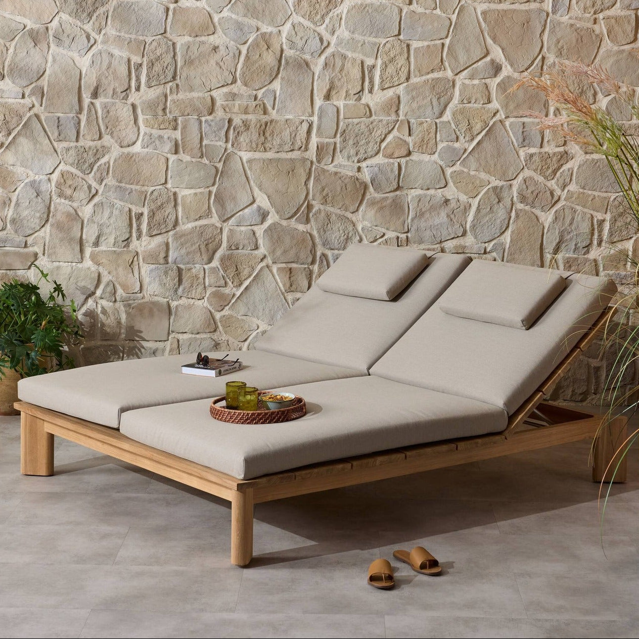 Four Hands Sterling Ibiza Mole Outdoor Double Chaise