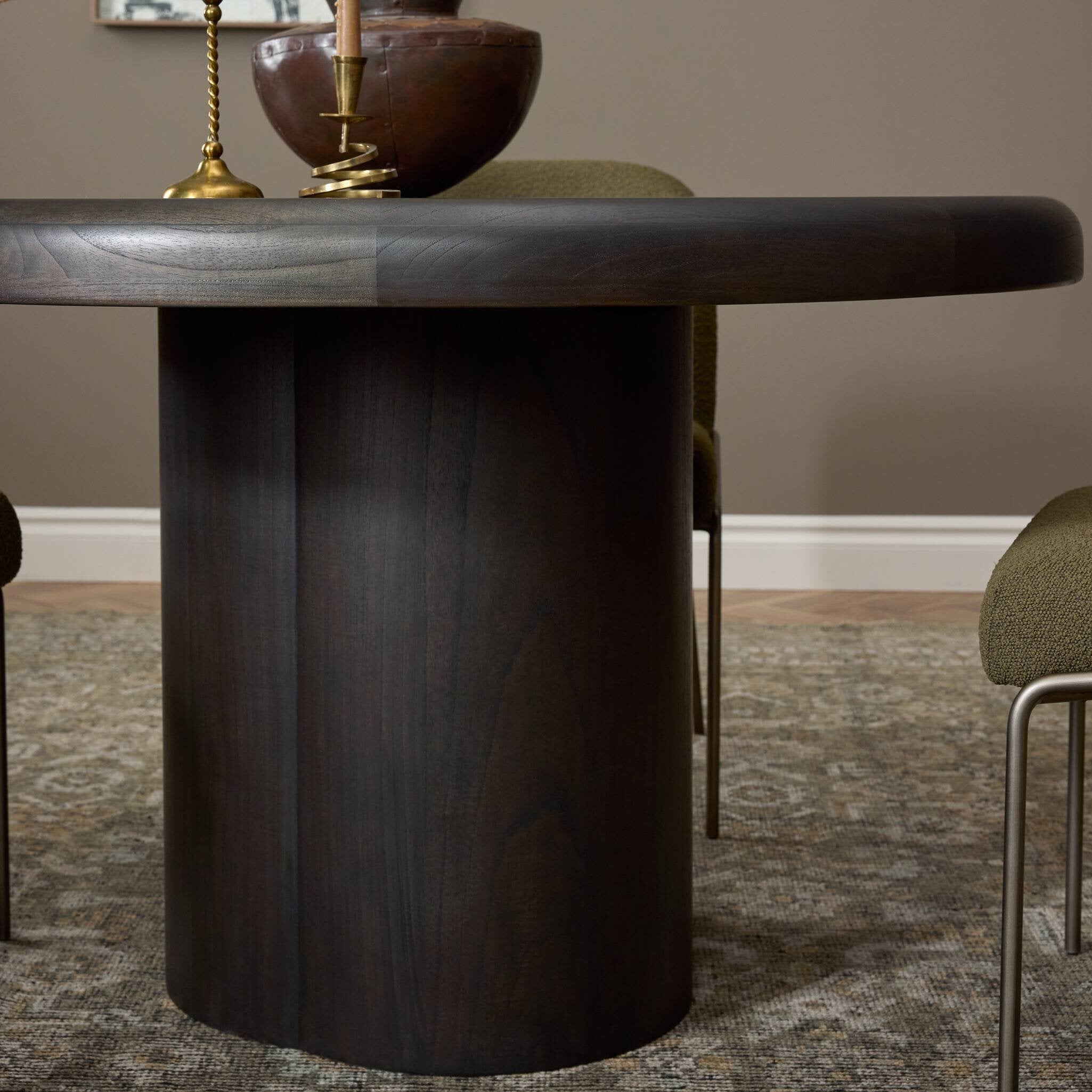 Four Hands Pemble Smoked Black Mindi Extension Dining Table - detail 9