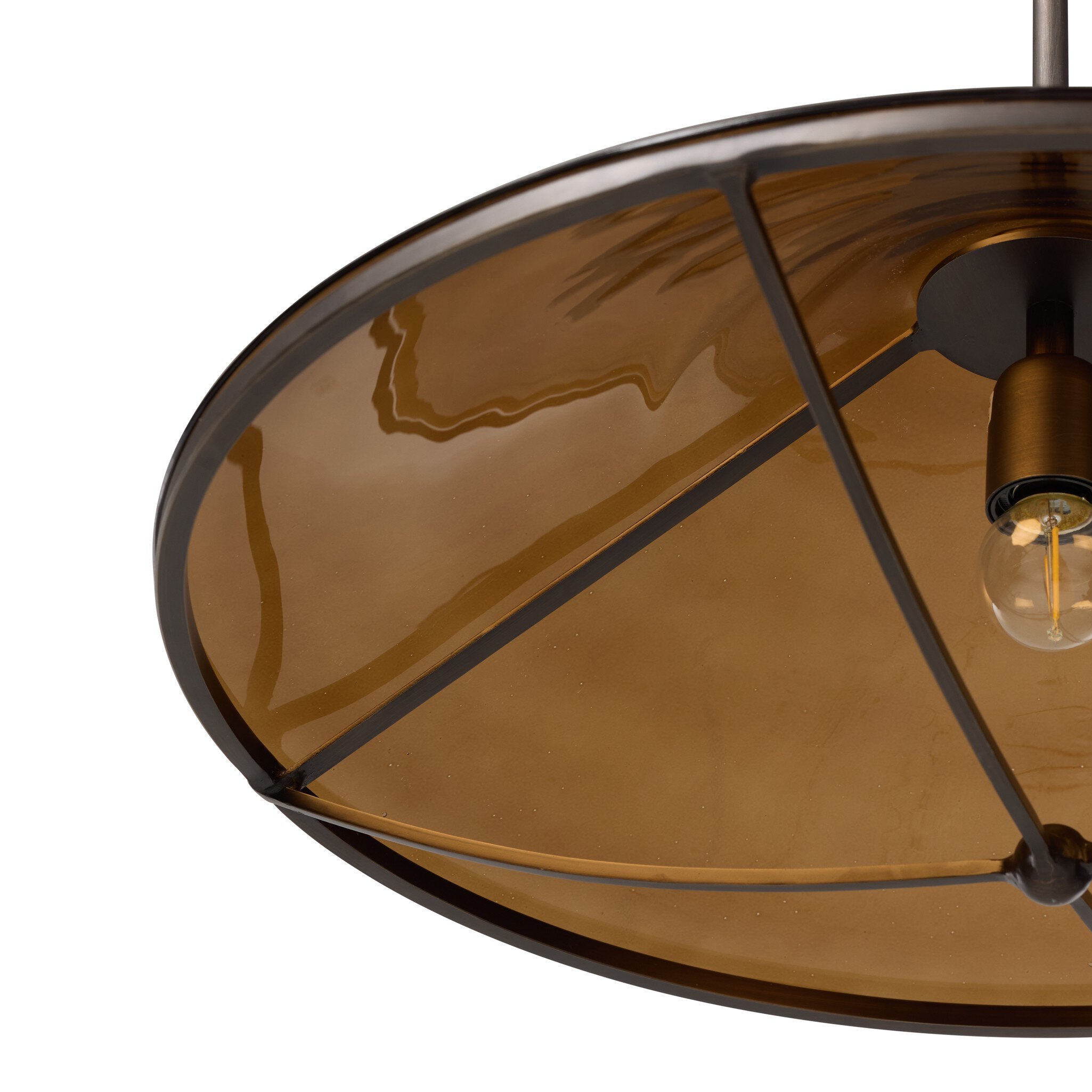 Four Hands Lucine Amber Glass Pendant - detail 4