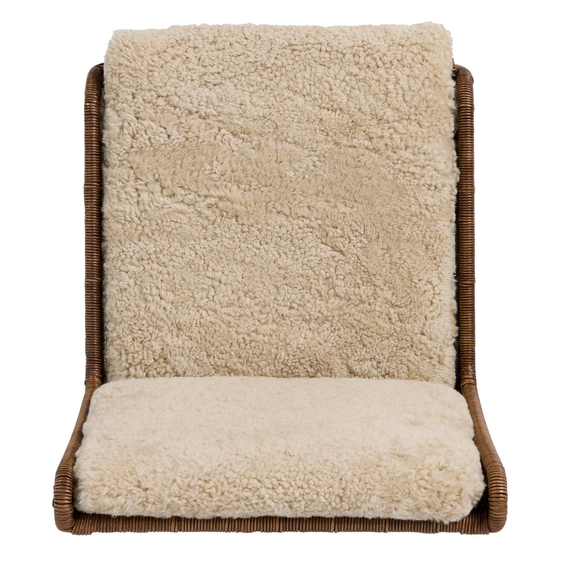 Four Hands Katrine Beige Shorn Shearling Dining Chair - top-down view