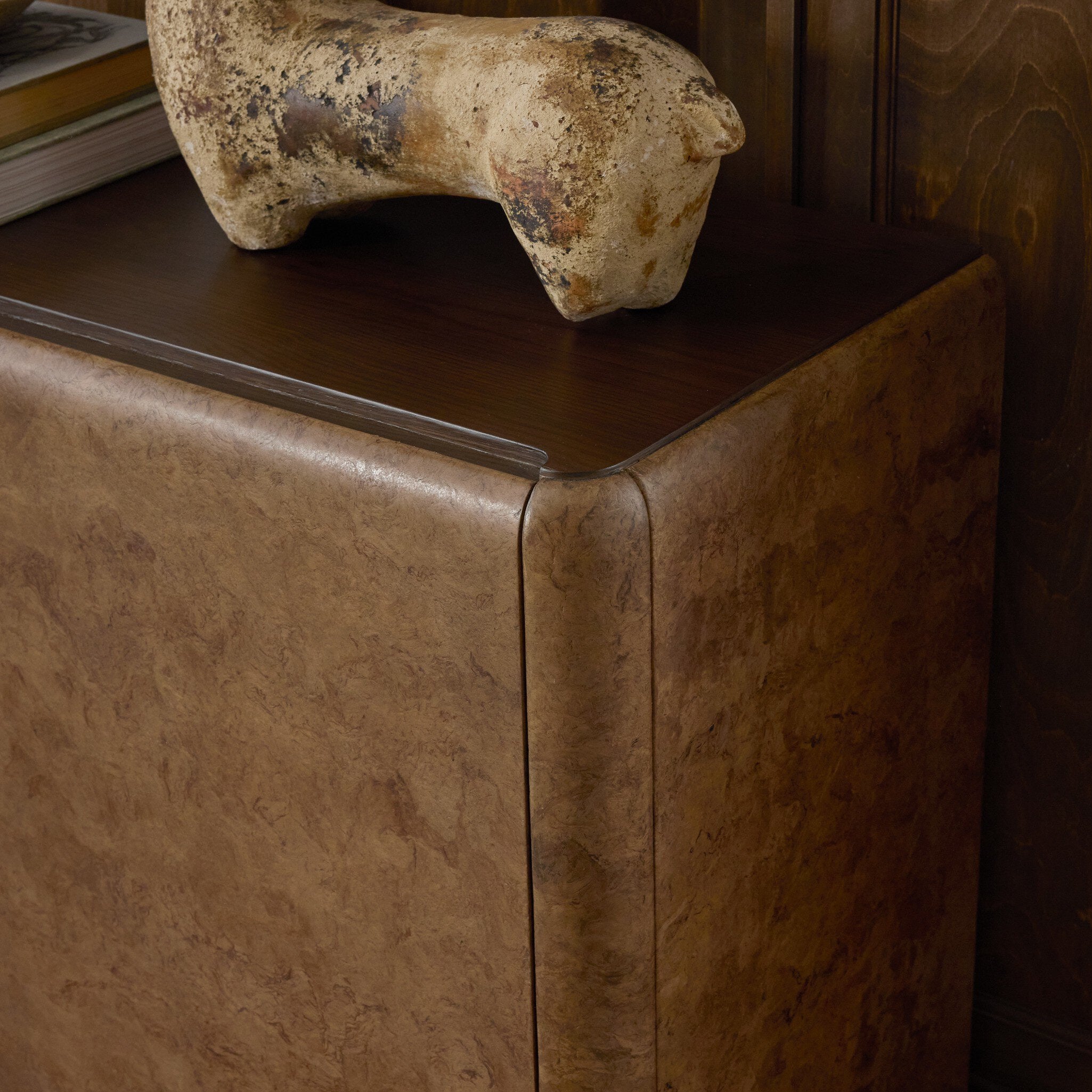 Four Hands Cambros Dark Bark Paper Sideboard craftsmanship close-up