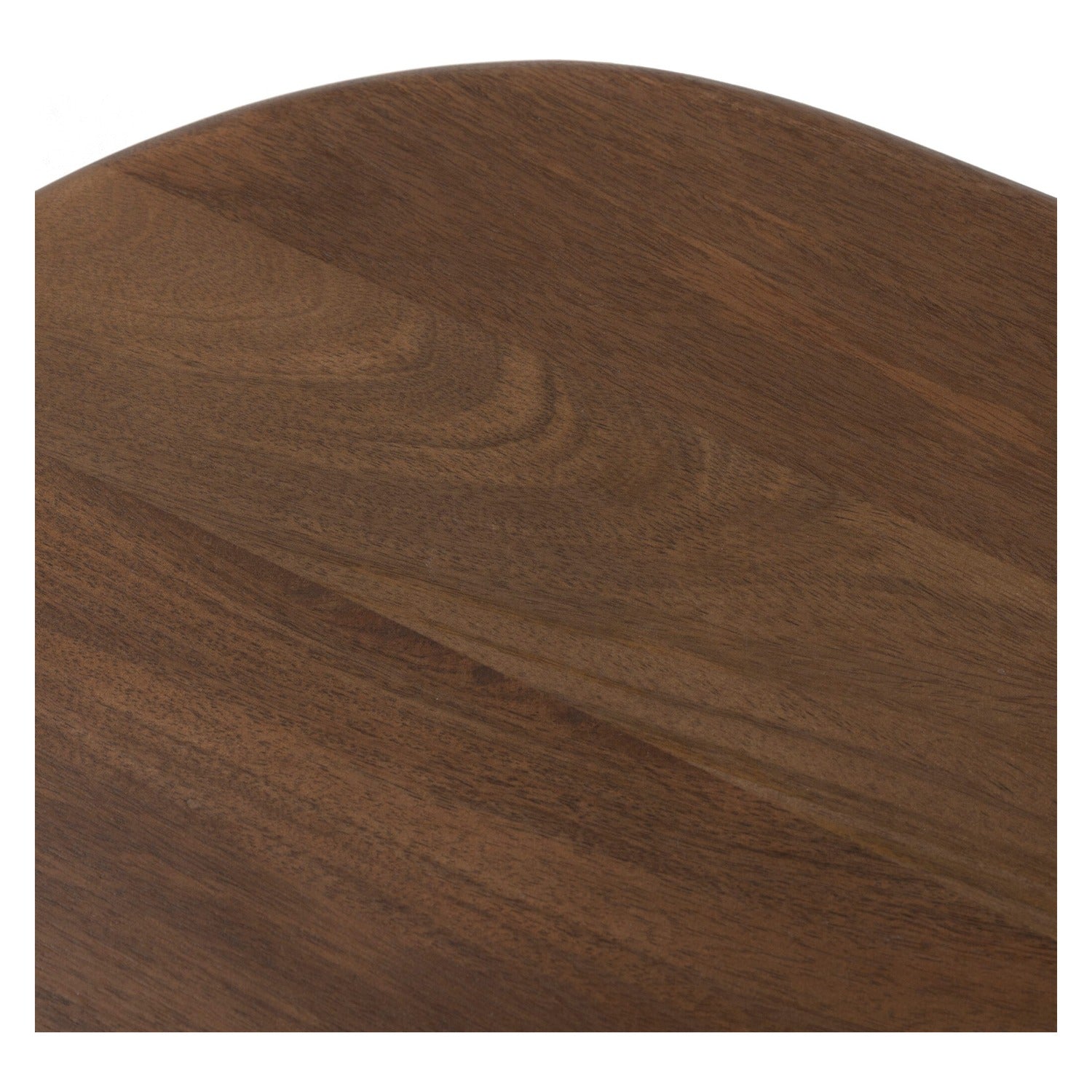 Four Hands Tindra Washed Taupe Sideboard in curved solid mango with tapered legs, close-up detail of mango grain, view 3
