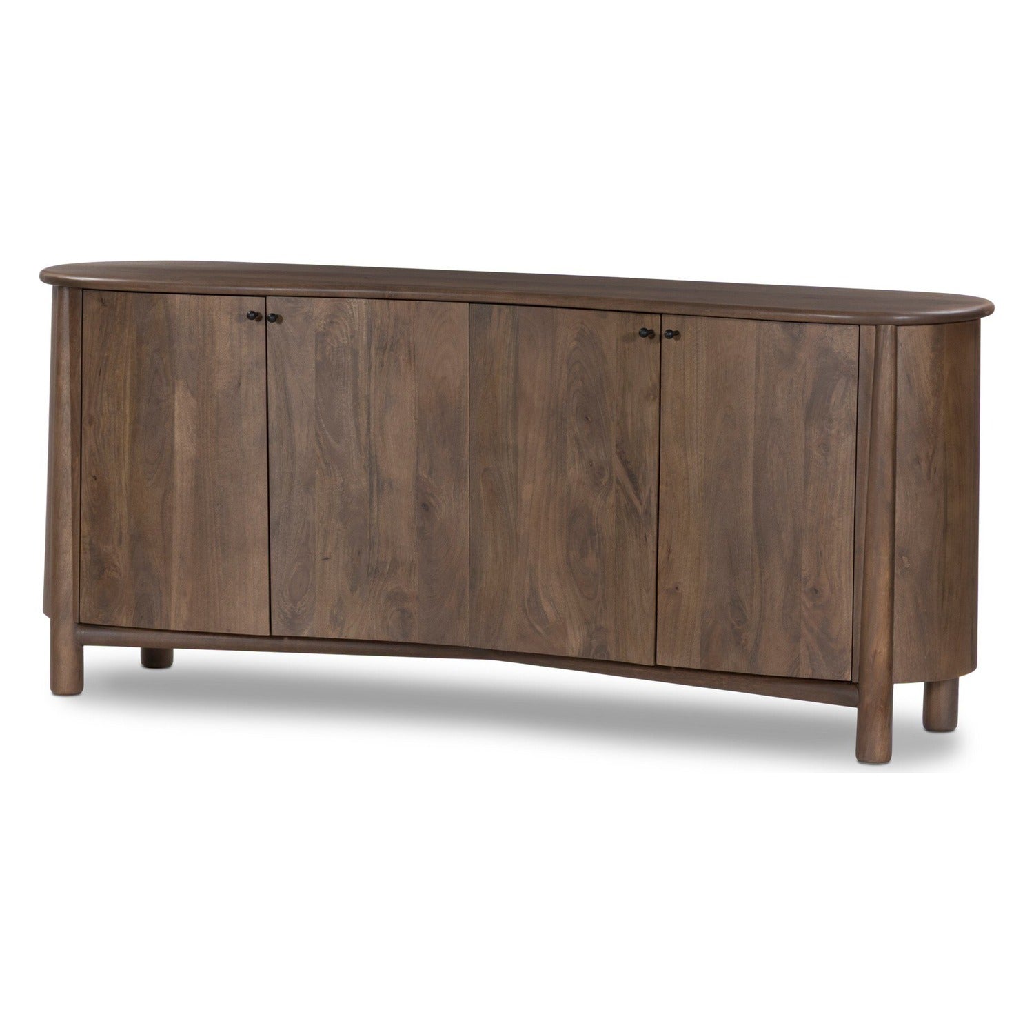 Four Hands Tindra Washed Taupe Sideboard in curved solid mango with tapered legs, primary product view