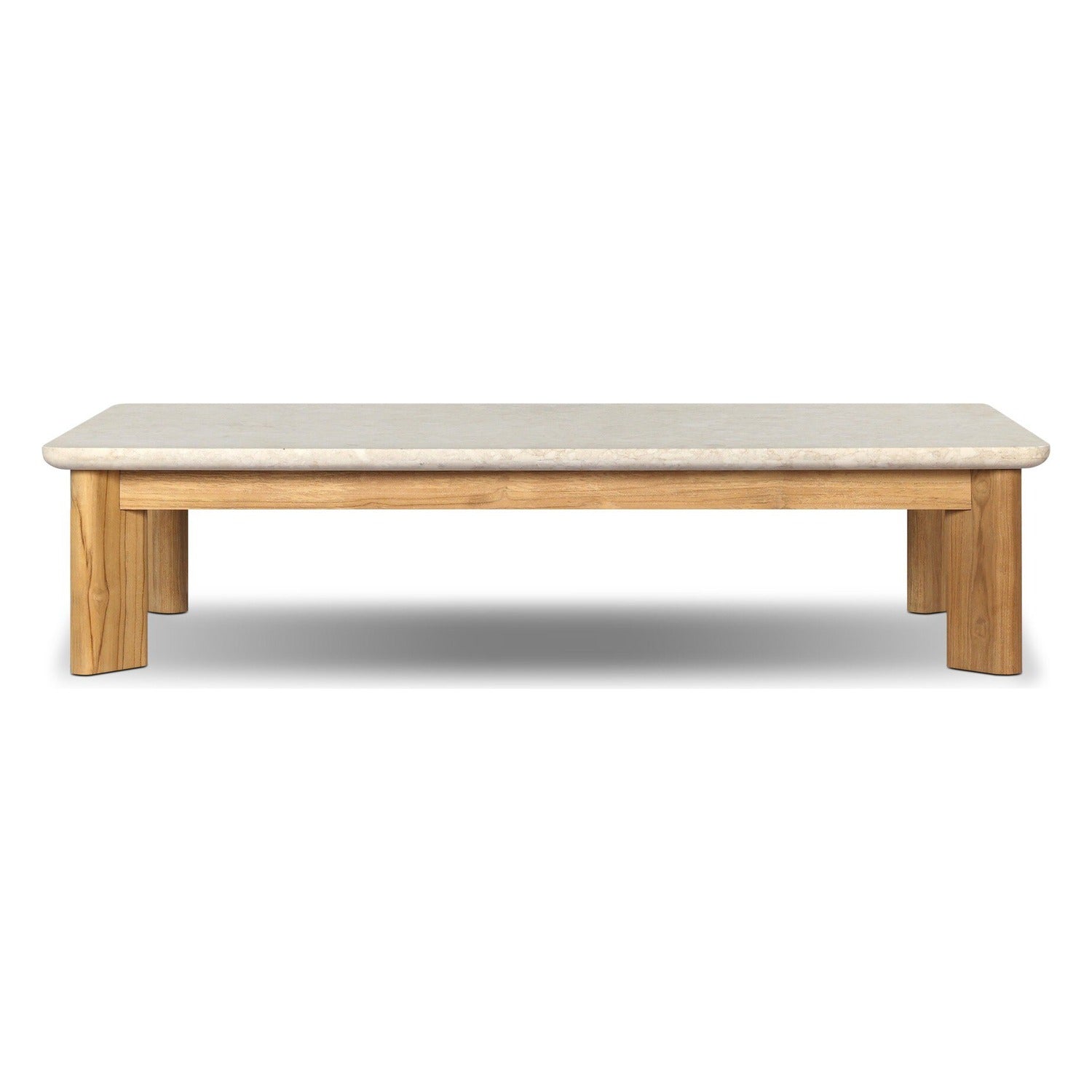 Four Hands Sterling Beige Fossil Outdoor Stone Coffee Table
