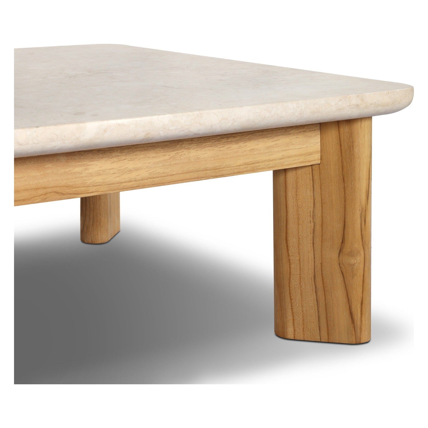 Four Hands Sterling Beige Fossil Outdoor Stone Coffee Table