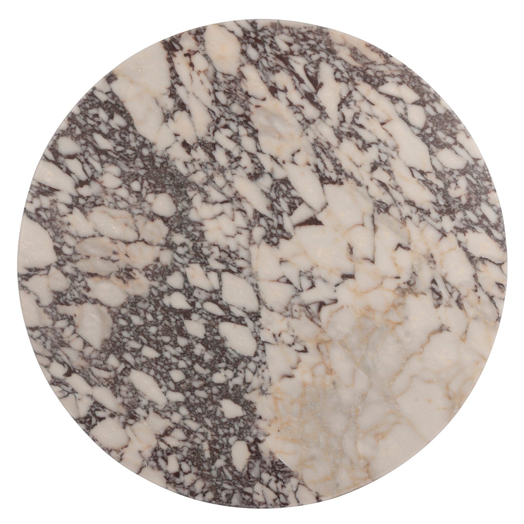Four Hands Lino Calacatta Viola Marble Dining Table top-down view