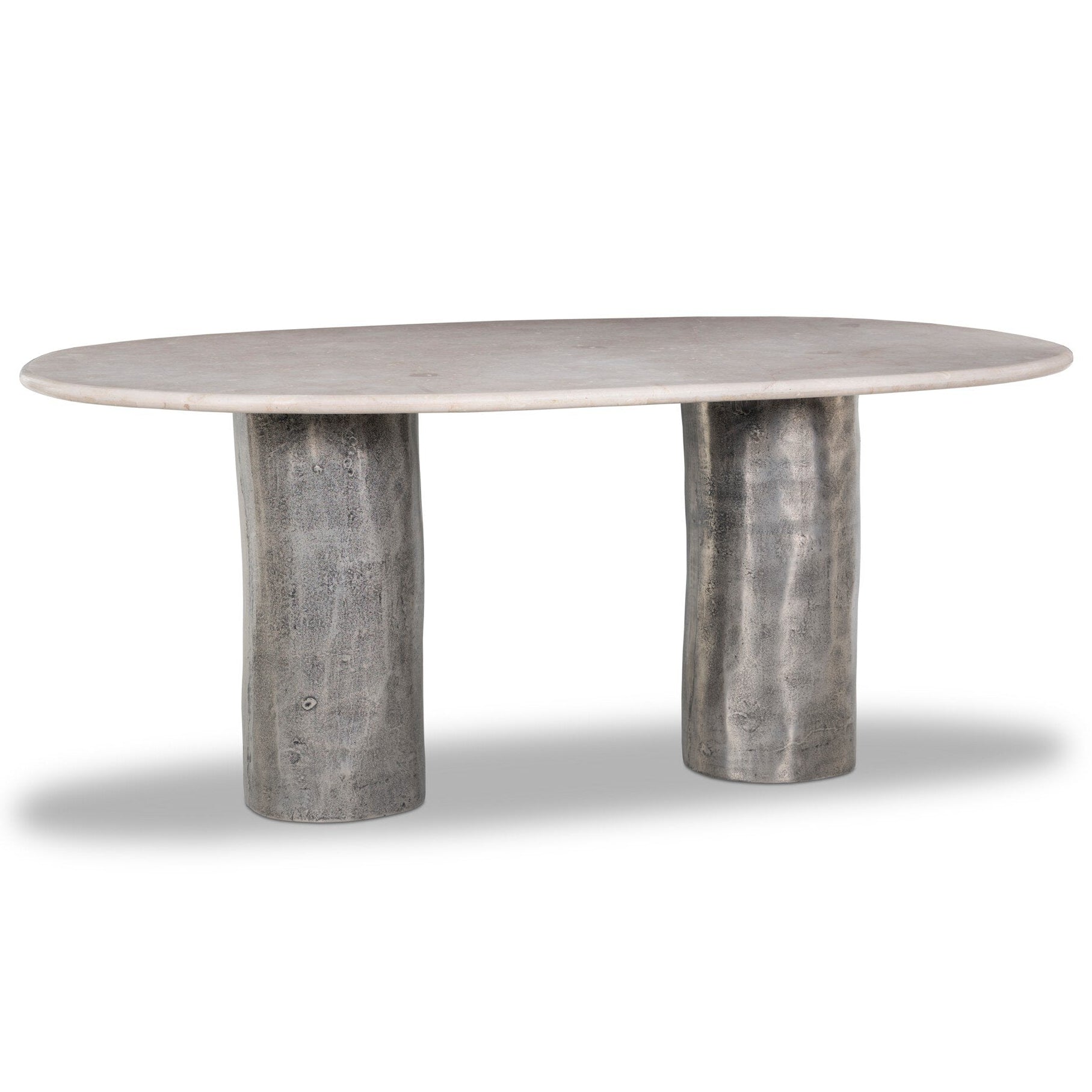 Four Hands Rhys Ecru Marble Dining Table in Ecru Marble