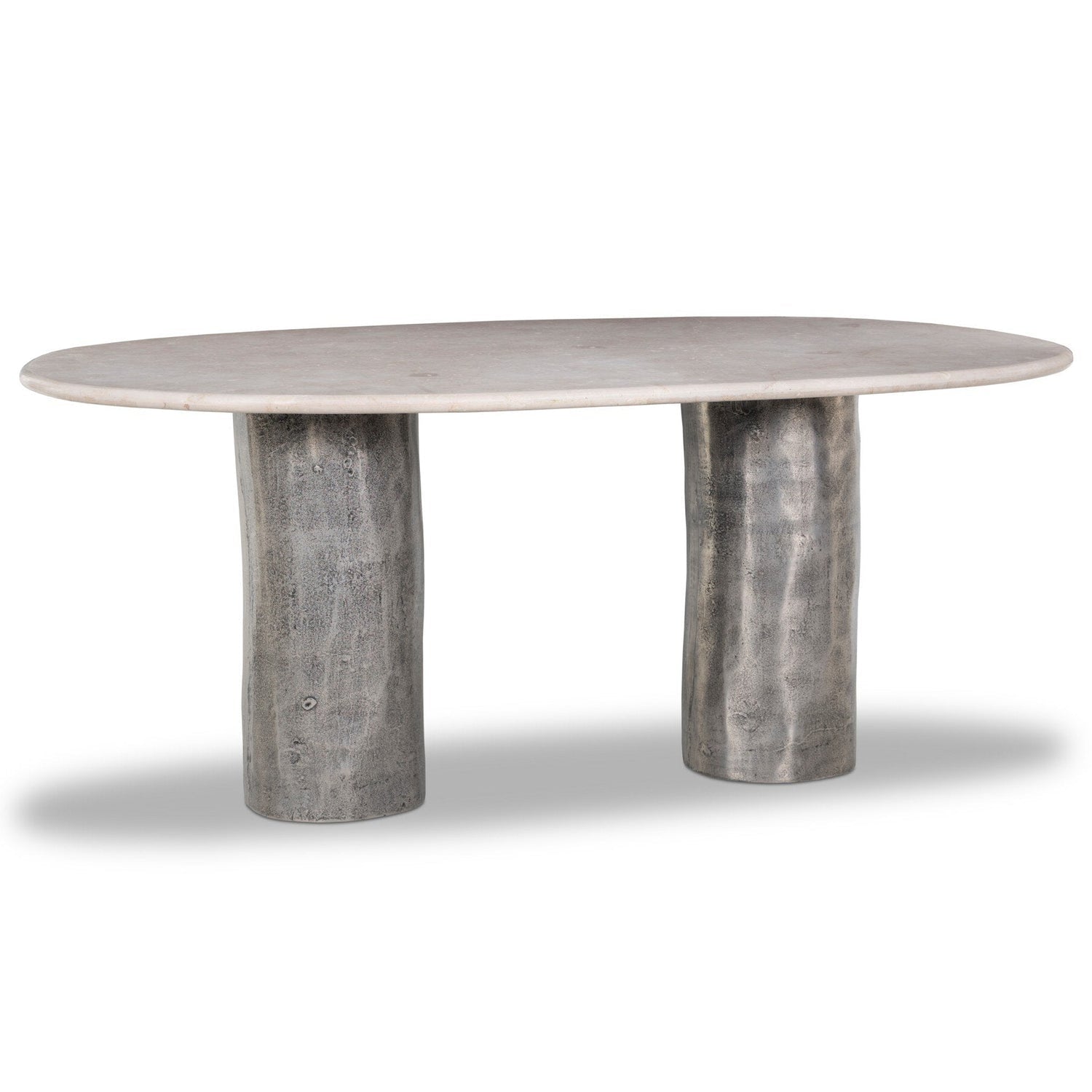 Four Hands Rhys Ecru Marble Dining Table in Ecru Marble
