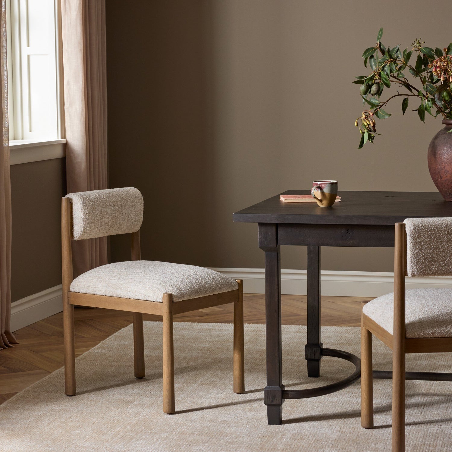 Four Hands Frantz Yuma Cream Dining Chair styled room setting