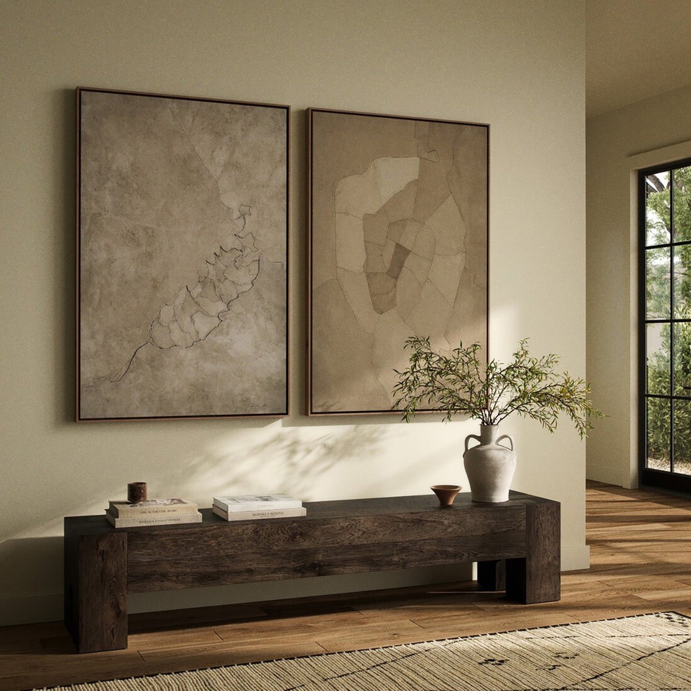 Kimmy Quillin x Four Hands Pinecorn II Diptych Framed Wall Art