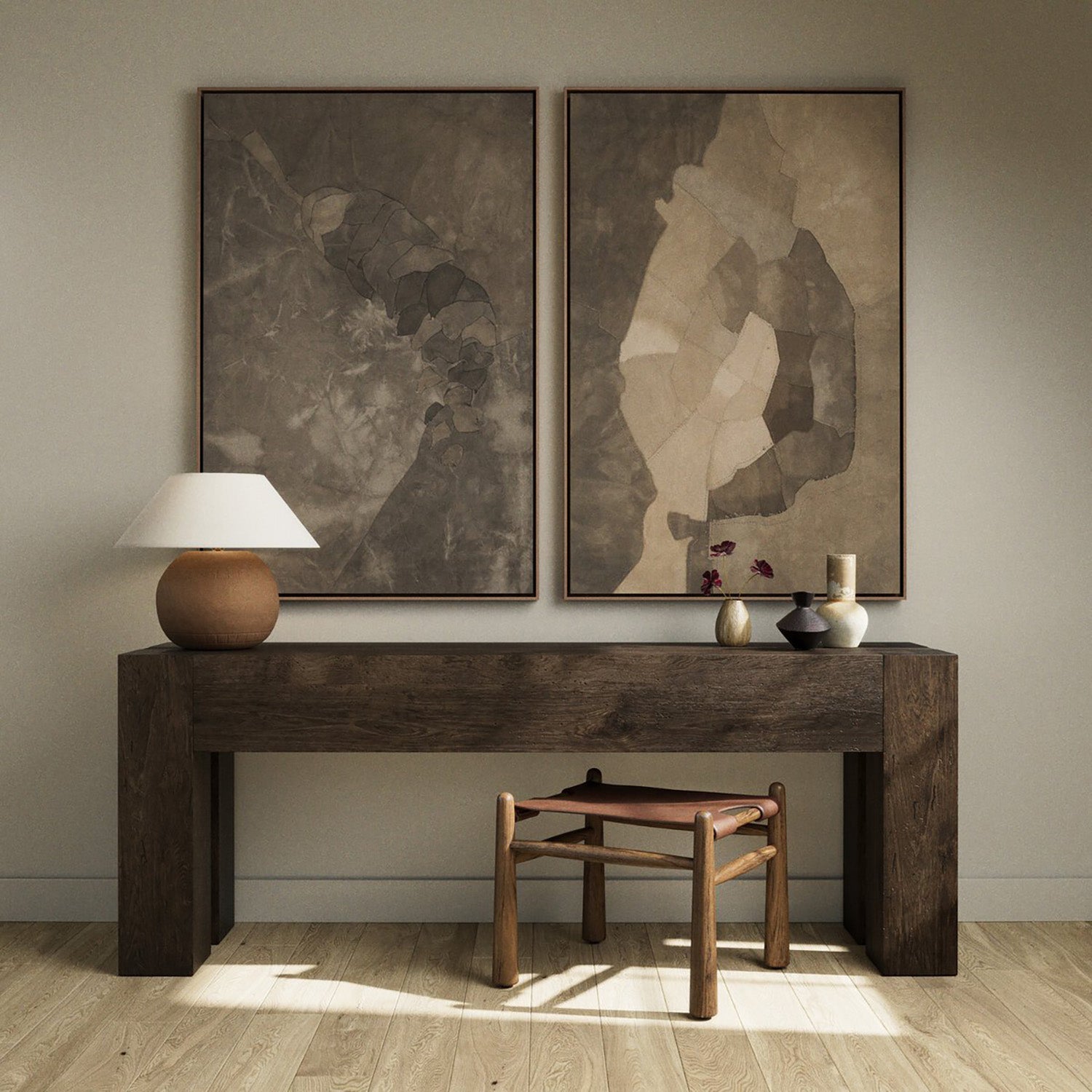 Kimmy Quillin x Four Hands Pinecorn I Diptych Framed Wall Art