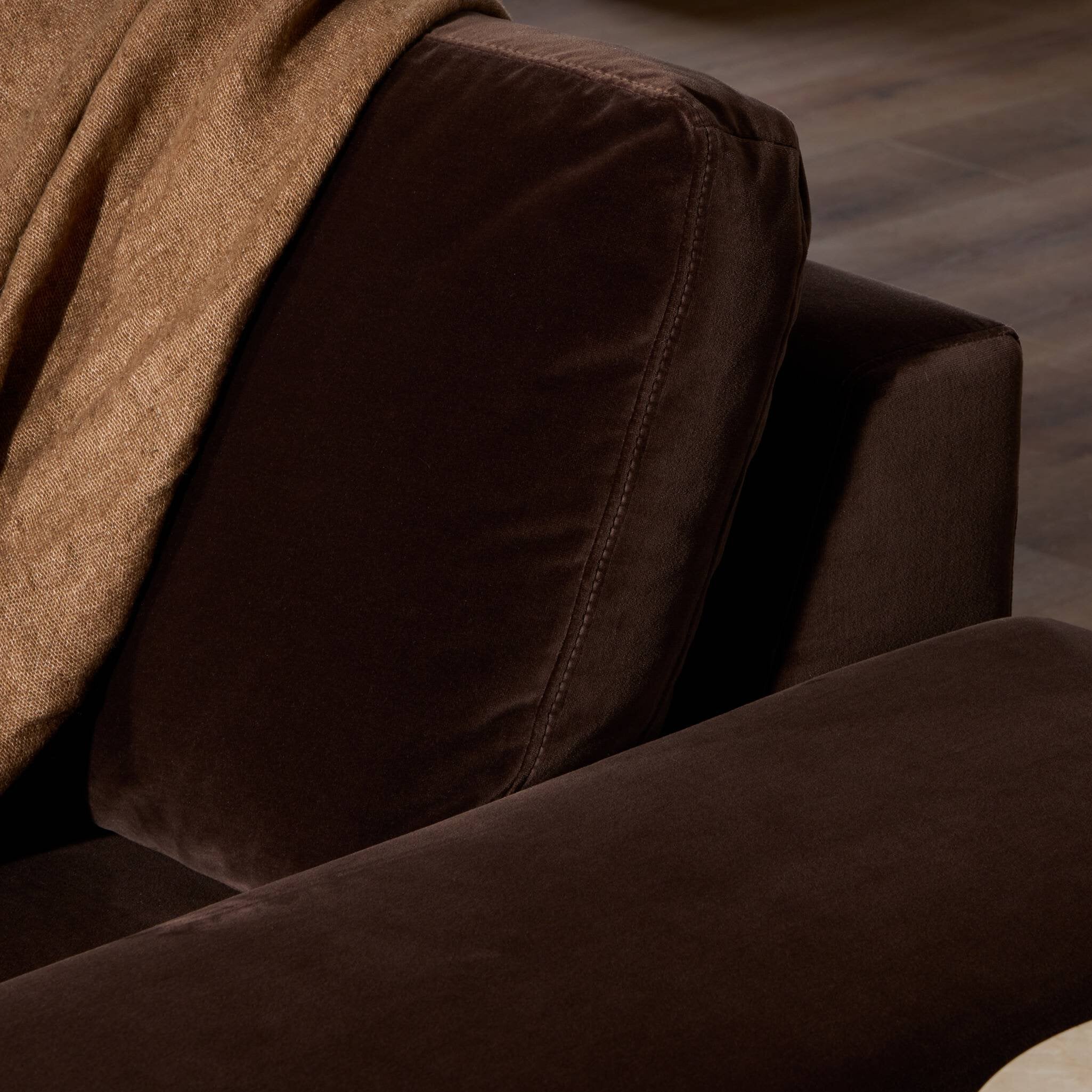 Four Hands Isaiah Surrey Cocoa 3 Piece Sectional Sofa detail view 6