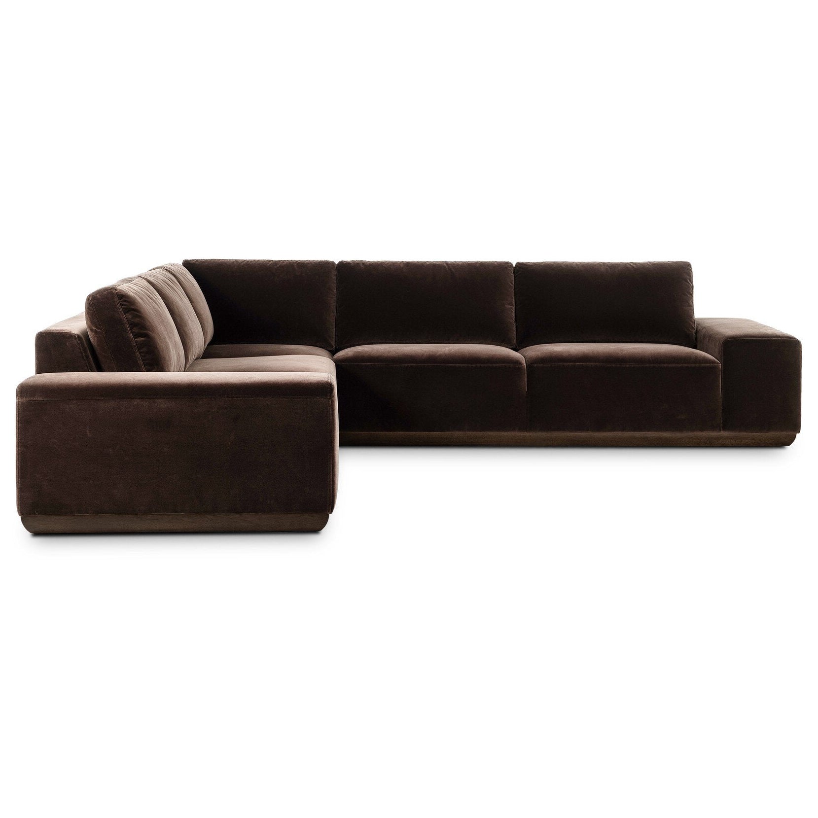 Four Hands Isaiah Surrey Cocoa 3 Piece Sectional Sofa front view
