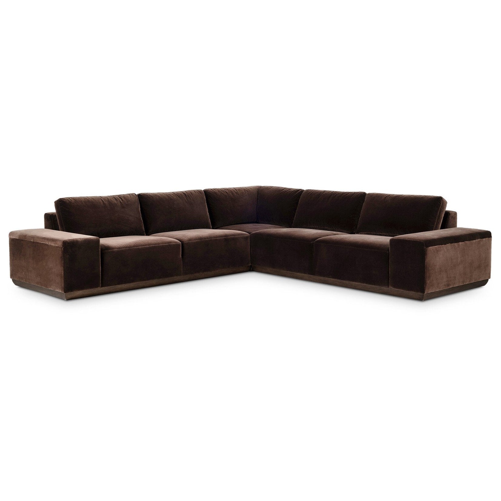 Four Hands Isaiah Surrey Cocoa 3 Piece Sectional Sofa styled view