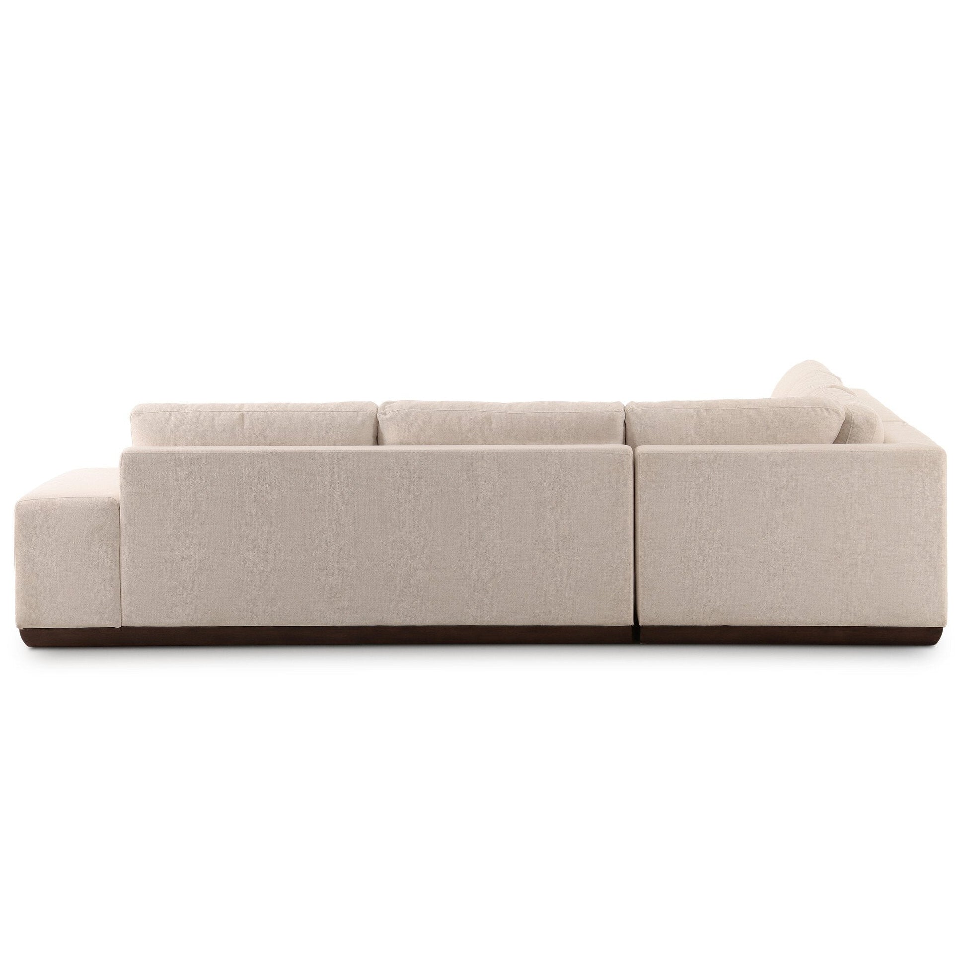 Four Hands Isaiah Crypton Nomad Snow 3 Piece Sectional Sofa back view