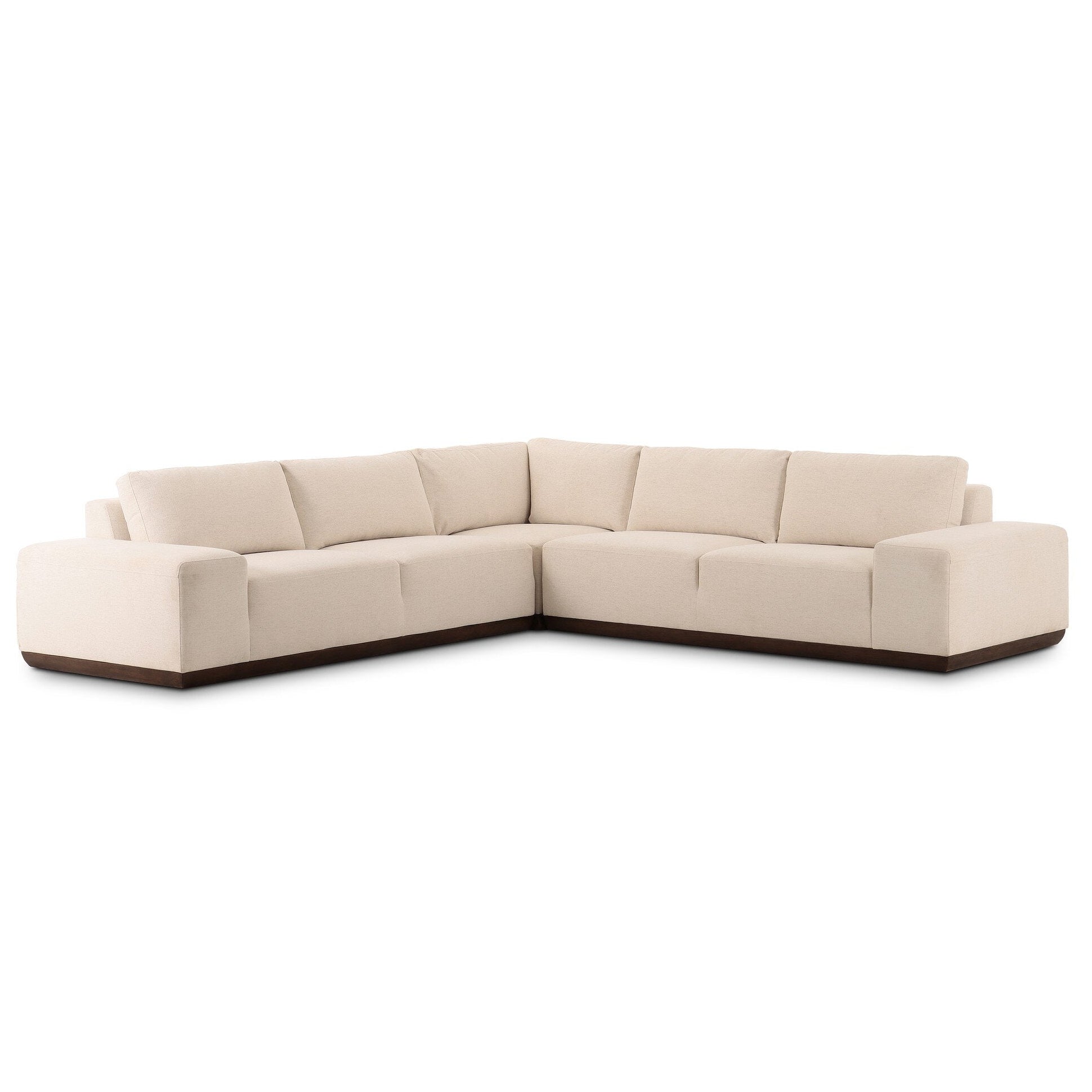 Four Hands Isaiah Crypton Nomad Snow 3 Piece Sectional Sofa styled view