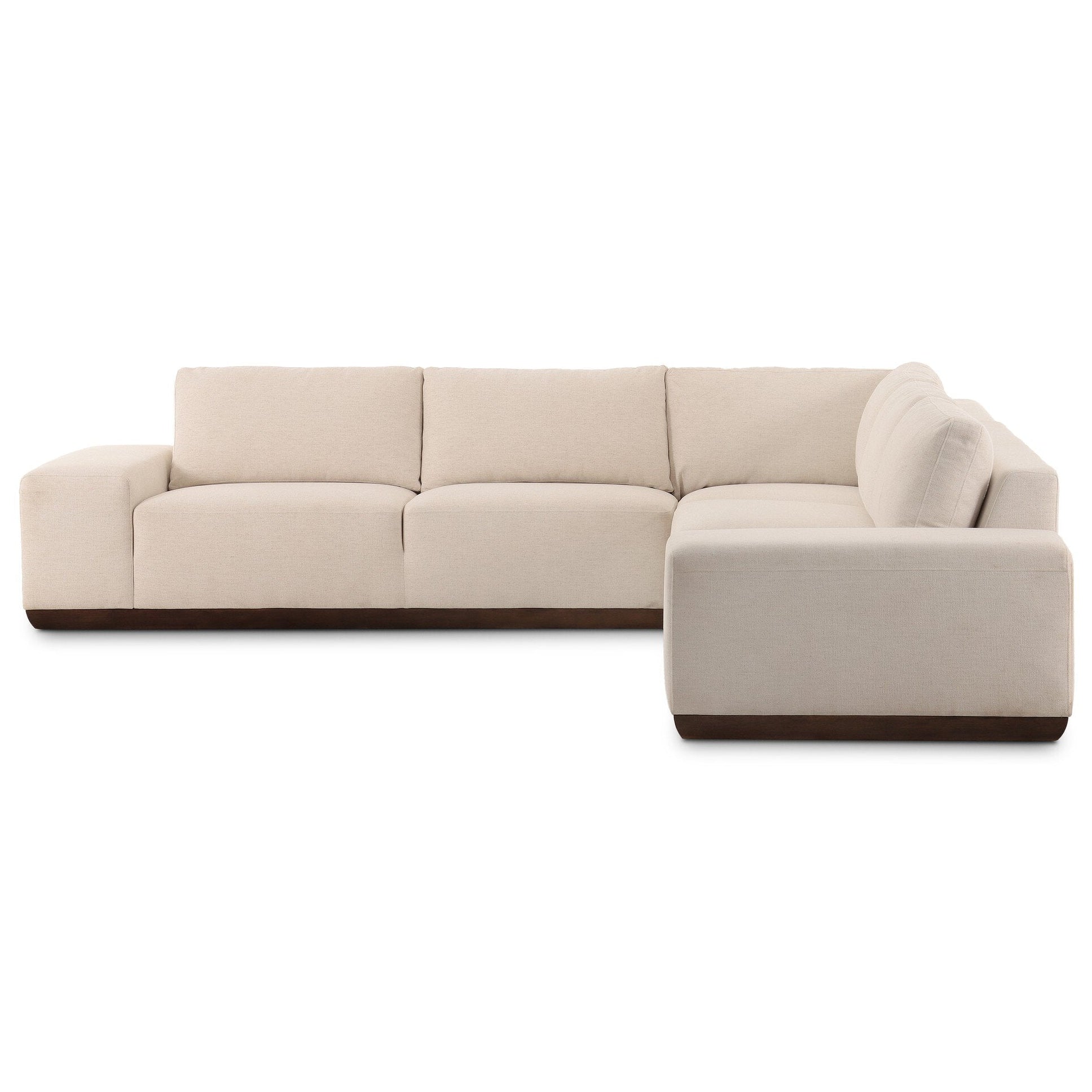 Four Hands Isaiah Crypton Nomad Snow 3 Piece Sectional Sofa side view