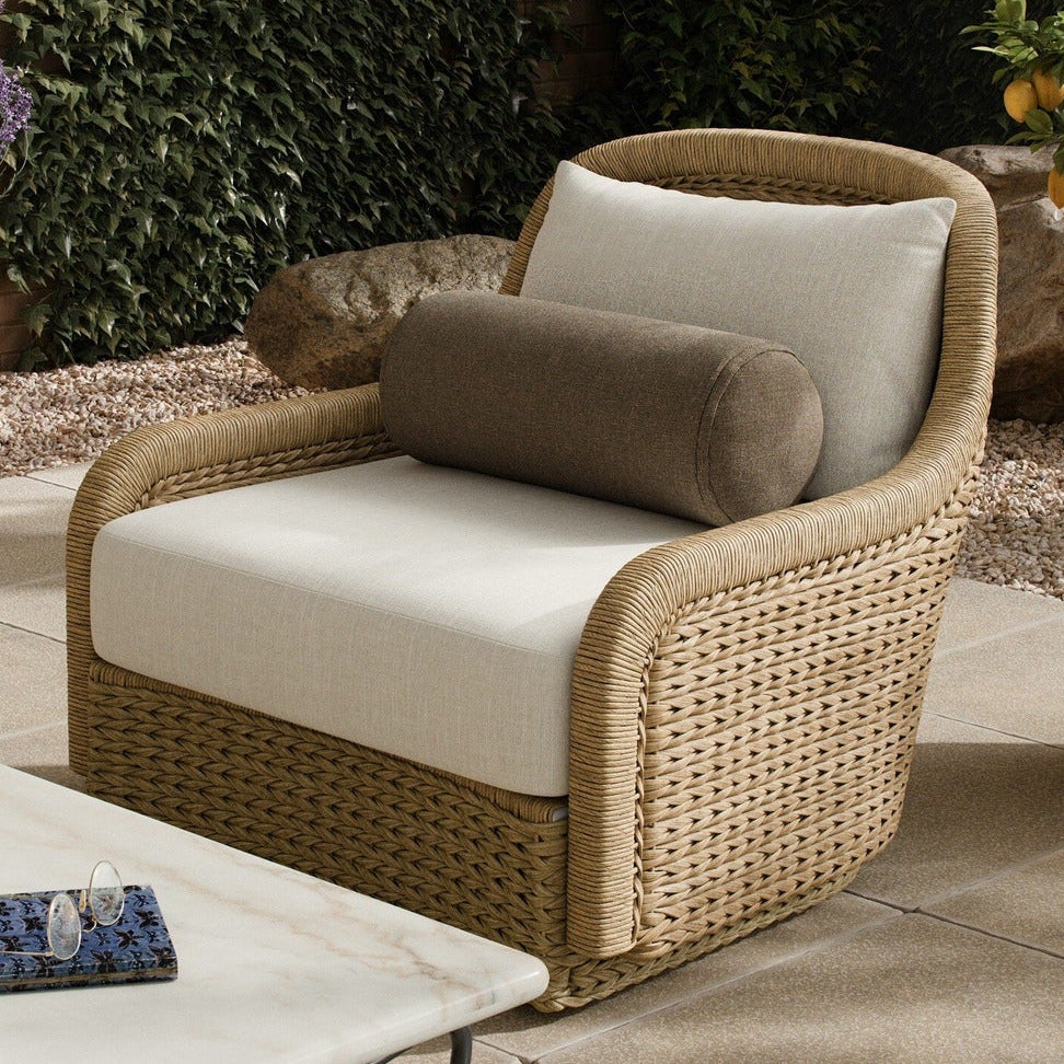Four Hands Bellage Vergo Cream Outdoor Swivel Chair