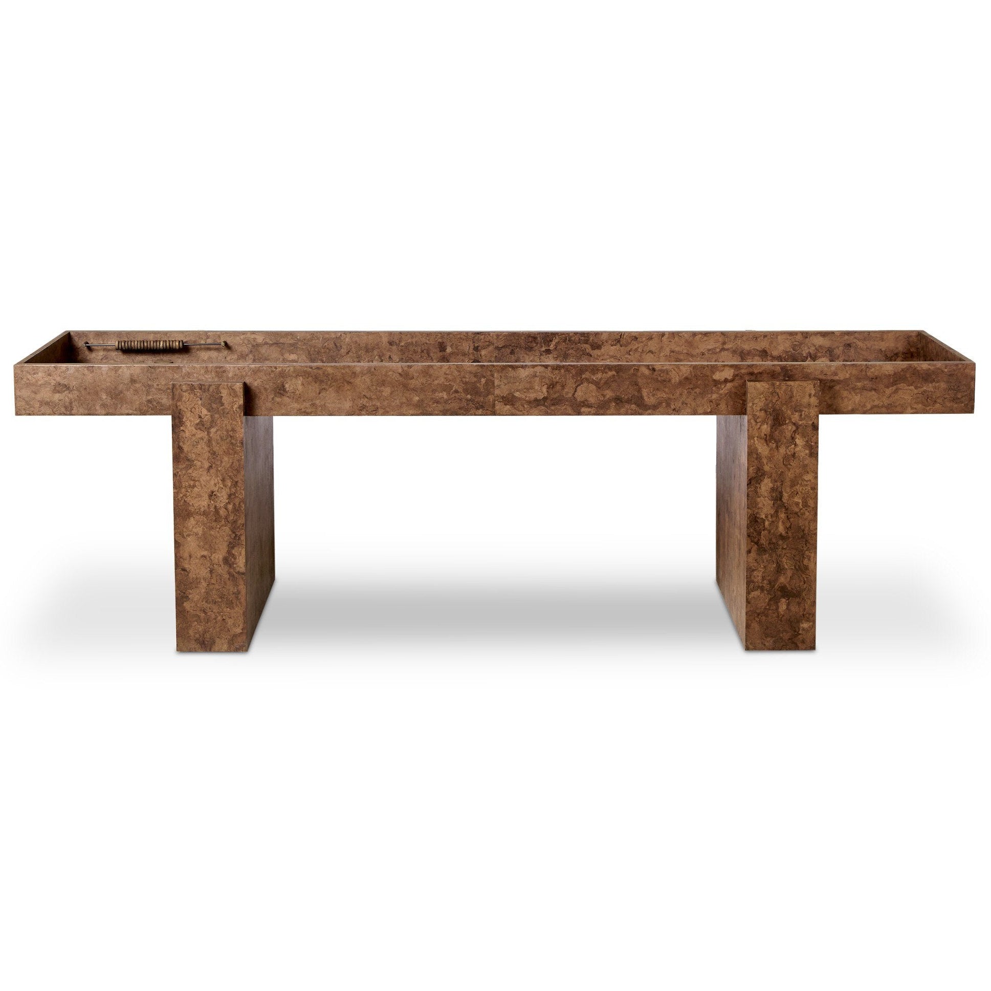 Four Hands Brote Dark Bark Paper Shuffleboard Table back view