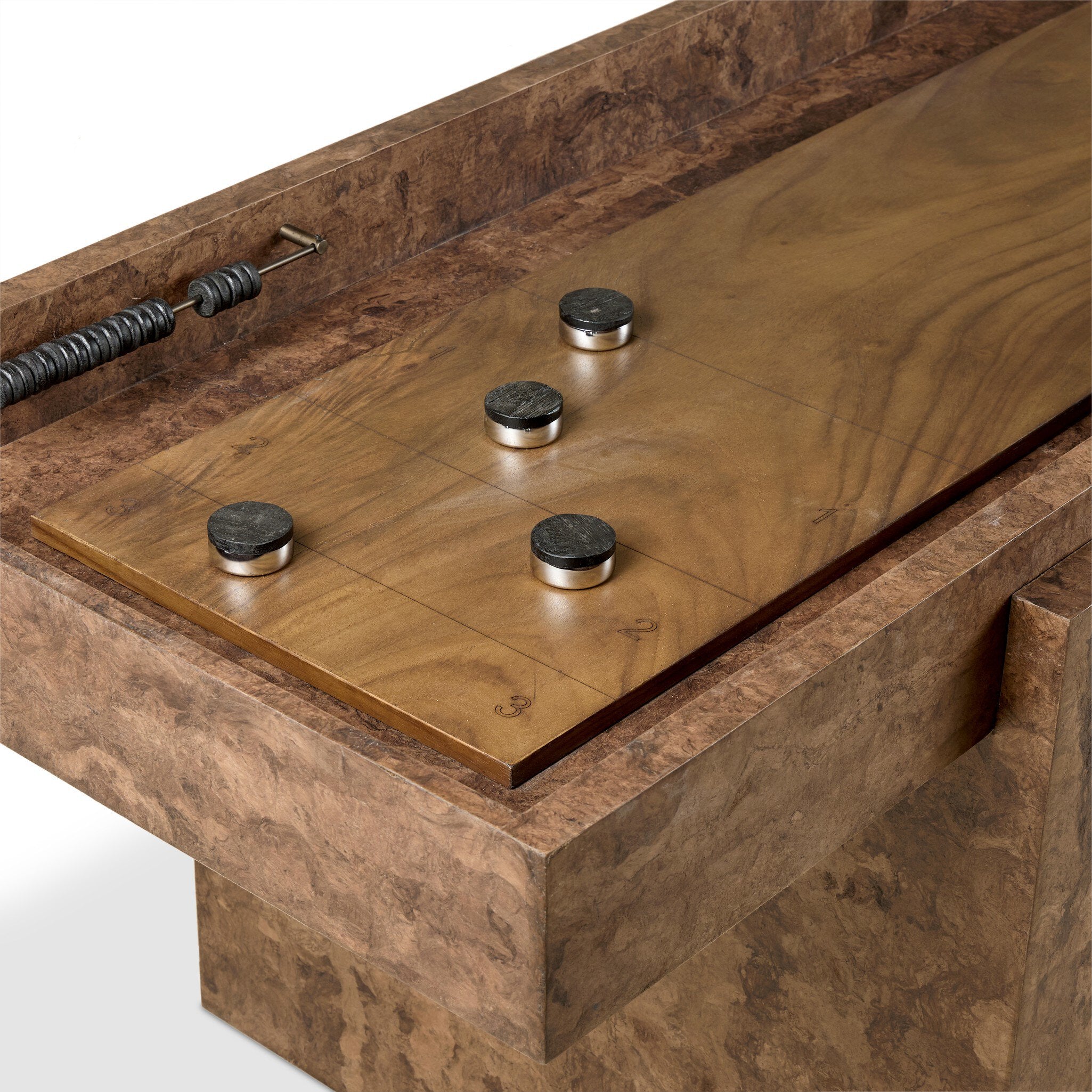Four Hands Brote Dark Bark Paper Shuffleboard Table detail view 2