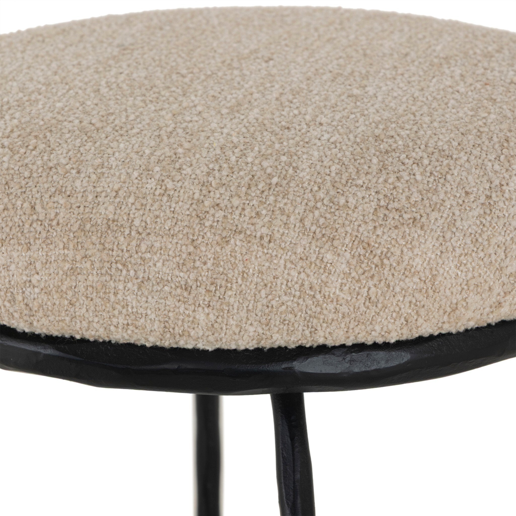Four Hands Larisa Yuma Cream Swivel Bar Stool material and finish detail