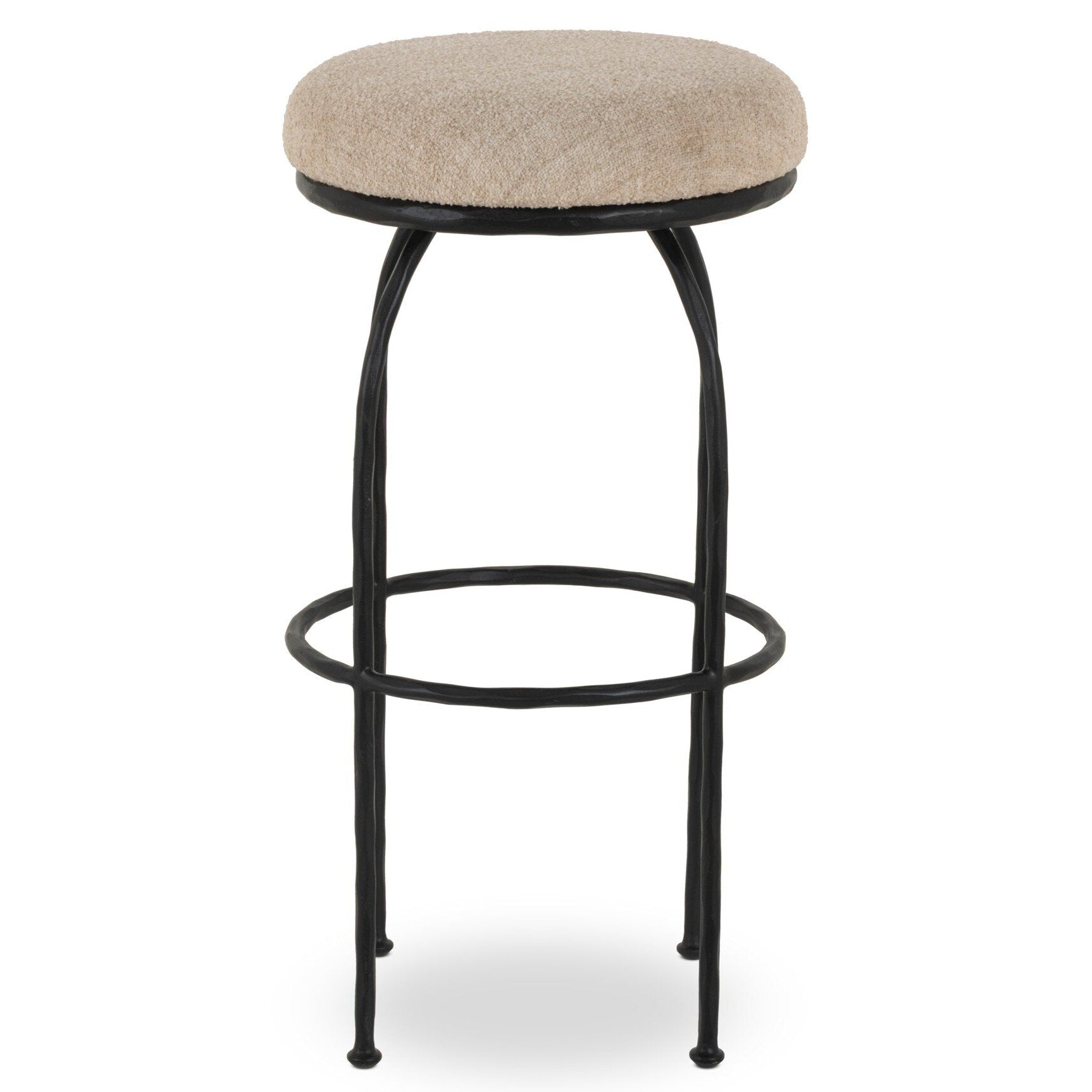 Four Hands Larisa Yuma Cream Swivel Bar Stool front view