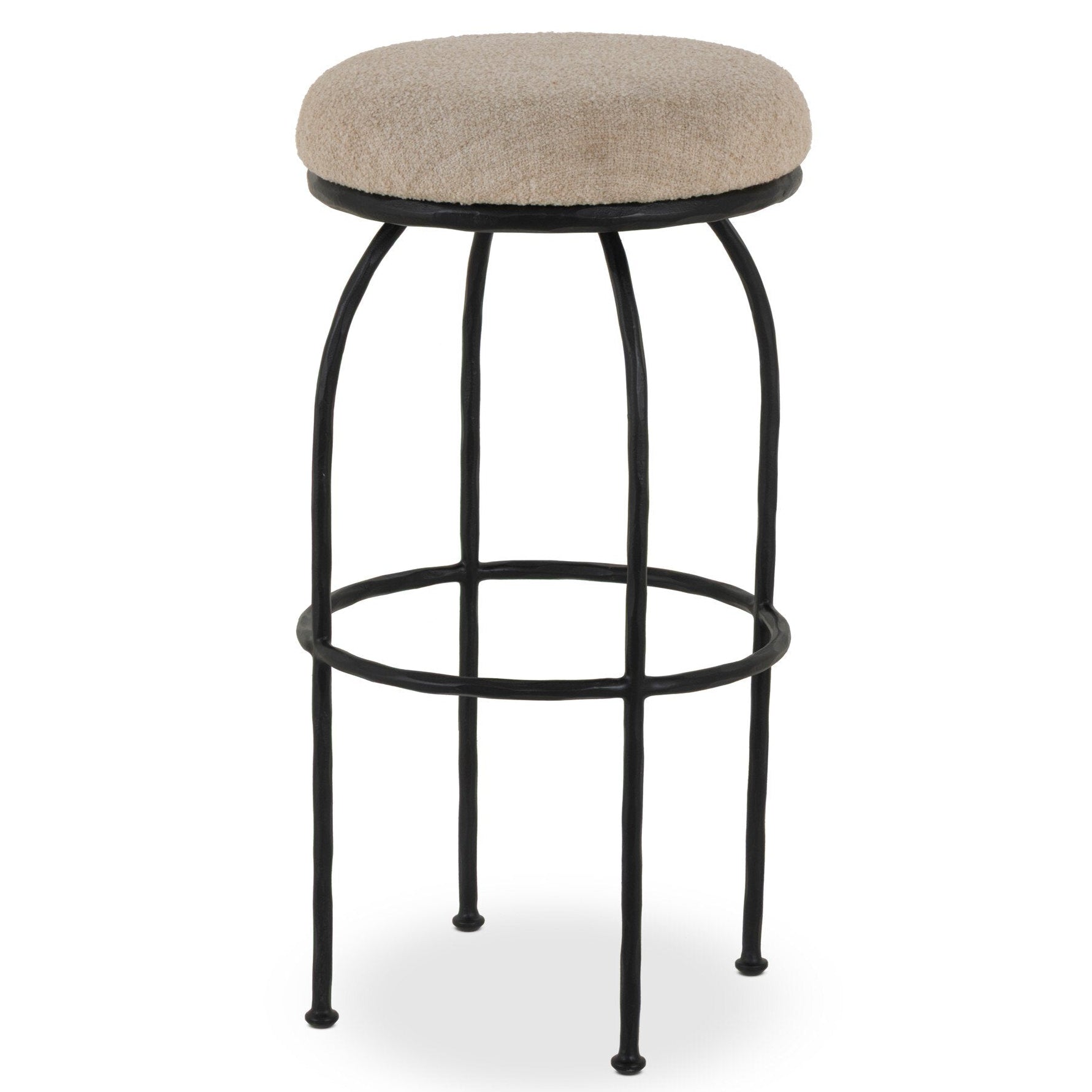 Four Hands Larisa Yuma Cream Swivel Counter Stool styled setting