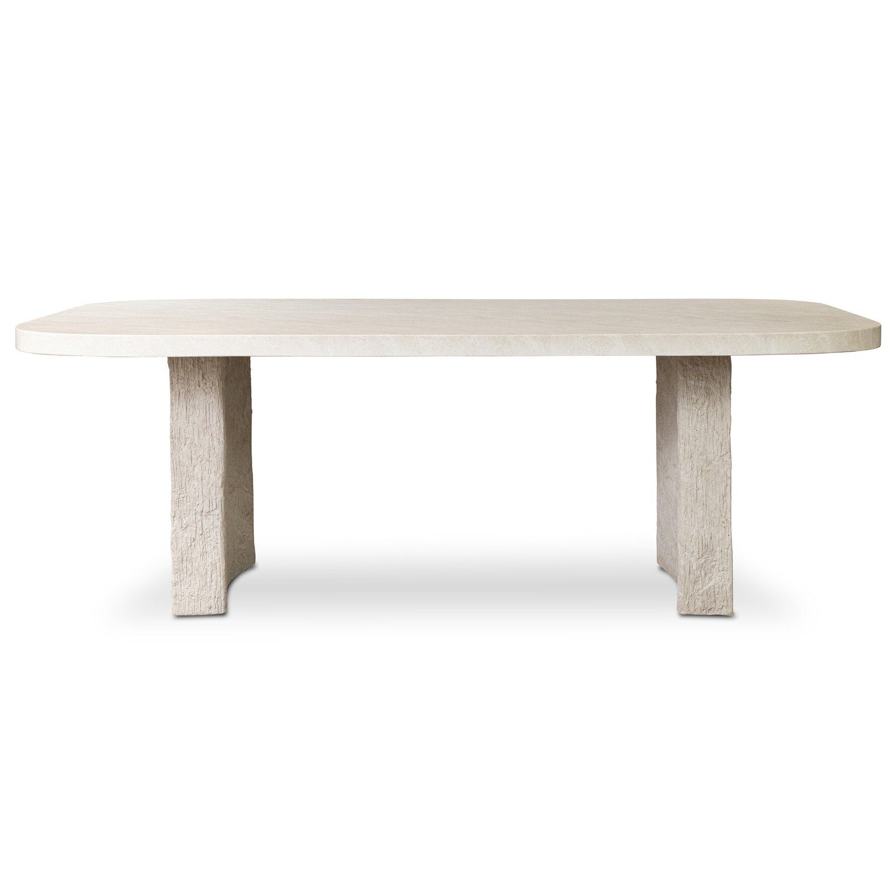 Four Hands Alessandro Smooth Quarried Cream Concrete Outdoor Dining Table front view