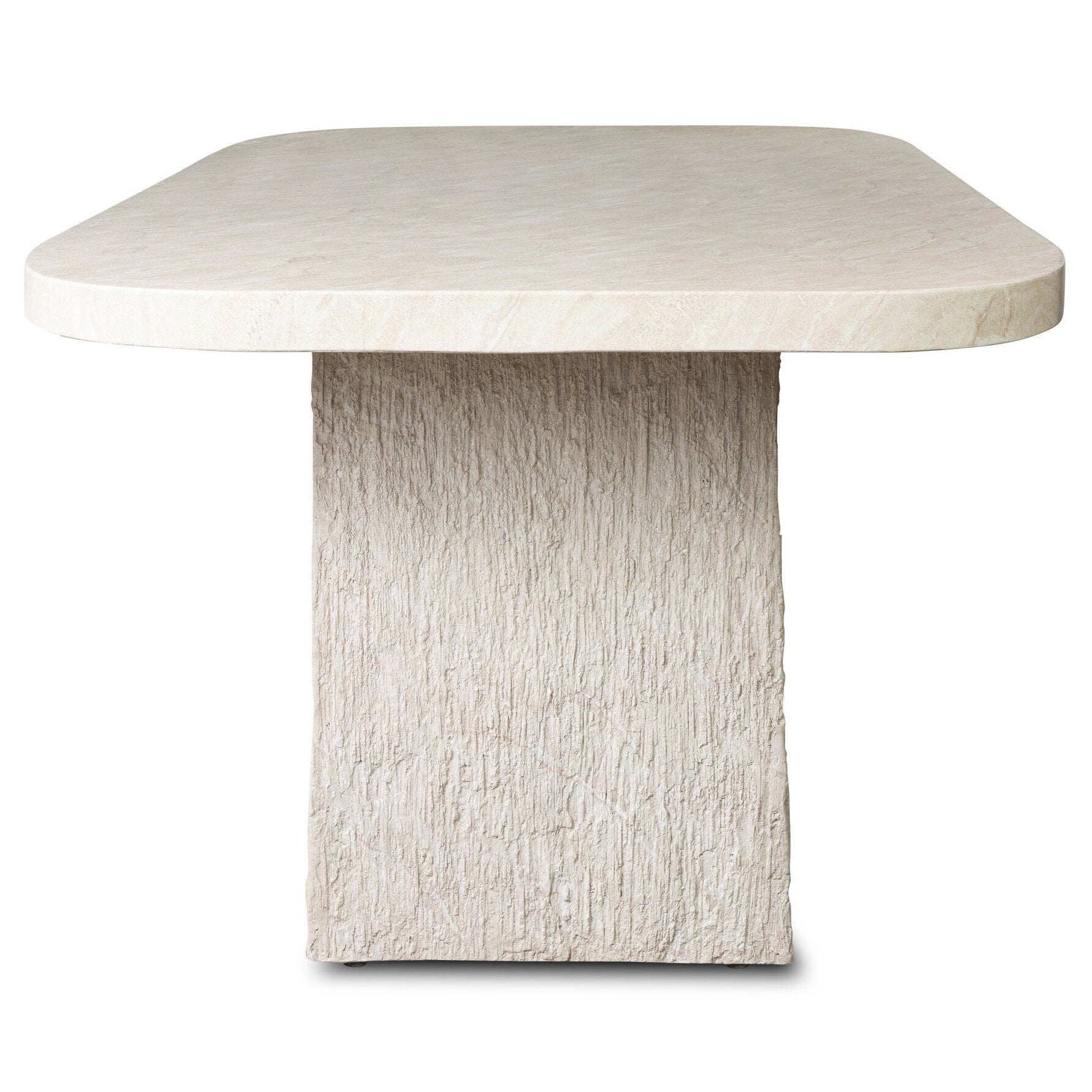 Four Hands Alessandro Smooth Quarried Cream Concrete Outdoor Dining Table side view