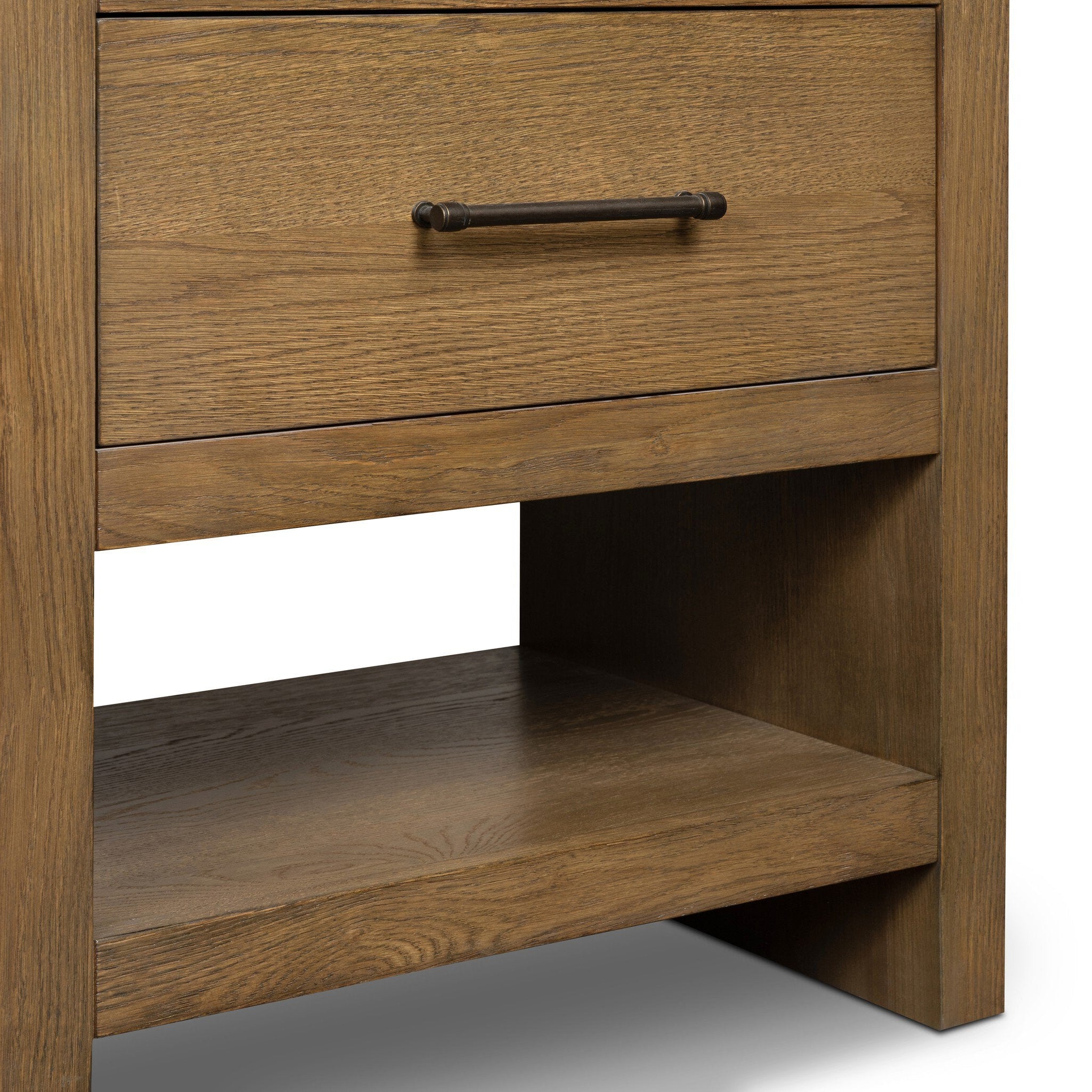 Four Hands Anthem Washed Natural Bath Storage craftsmanship detail
