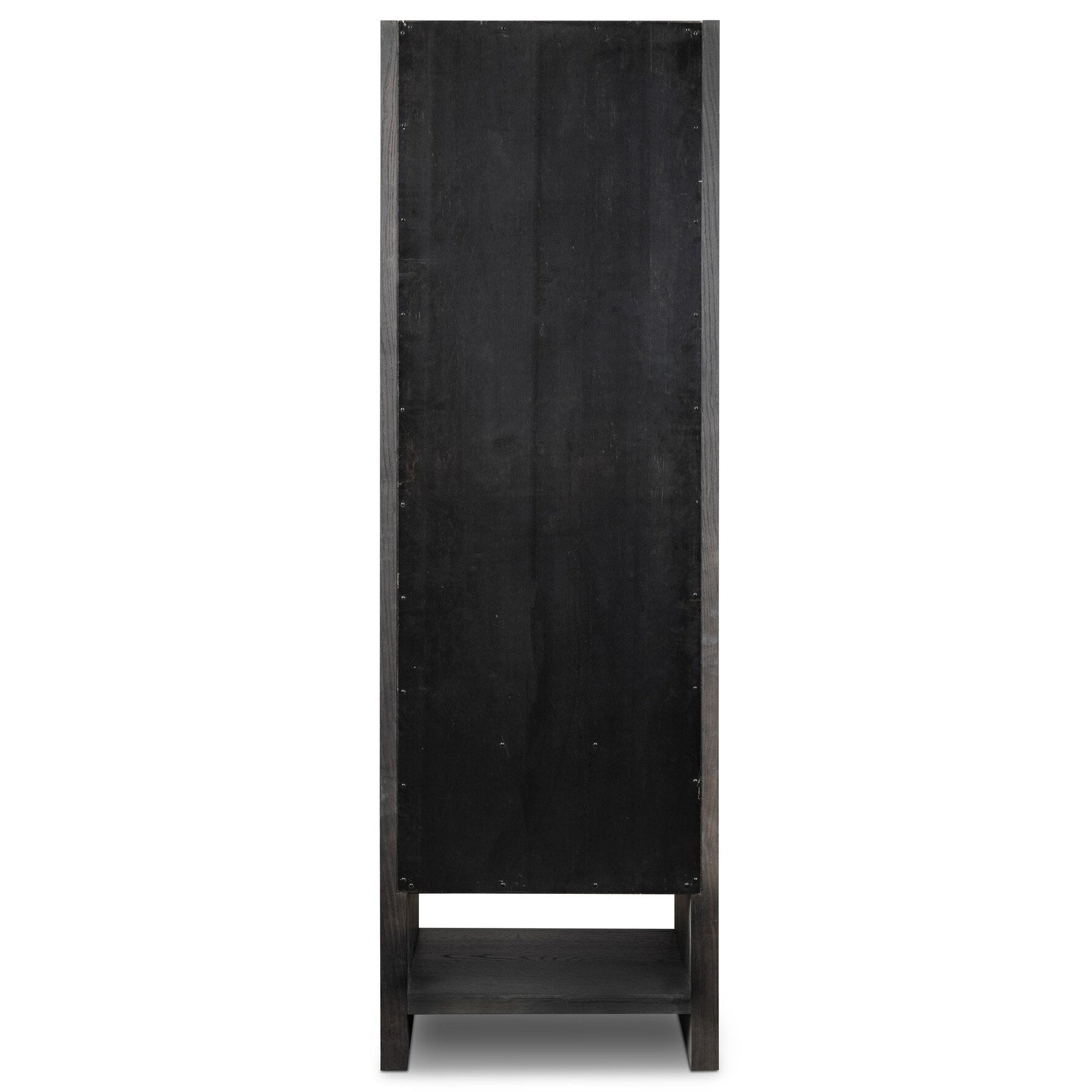 Four Hands Anthem Black Wash Oak Bath Storage back view