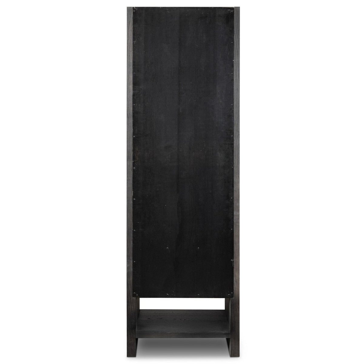 Four Hands Anthem Black Wash Oak Bath Storage back view