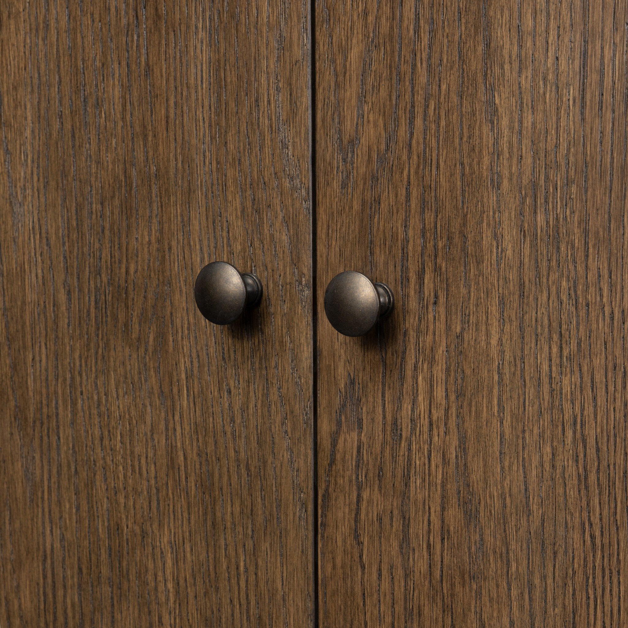 Four Hands Anthem Satin Espresso Oak Bath Storage material and finish detail