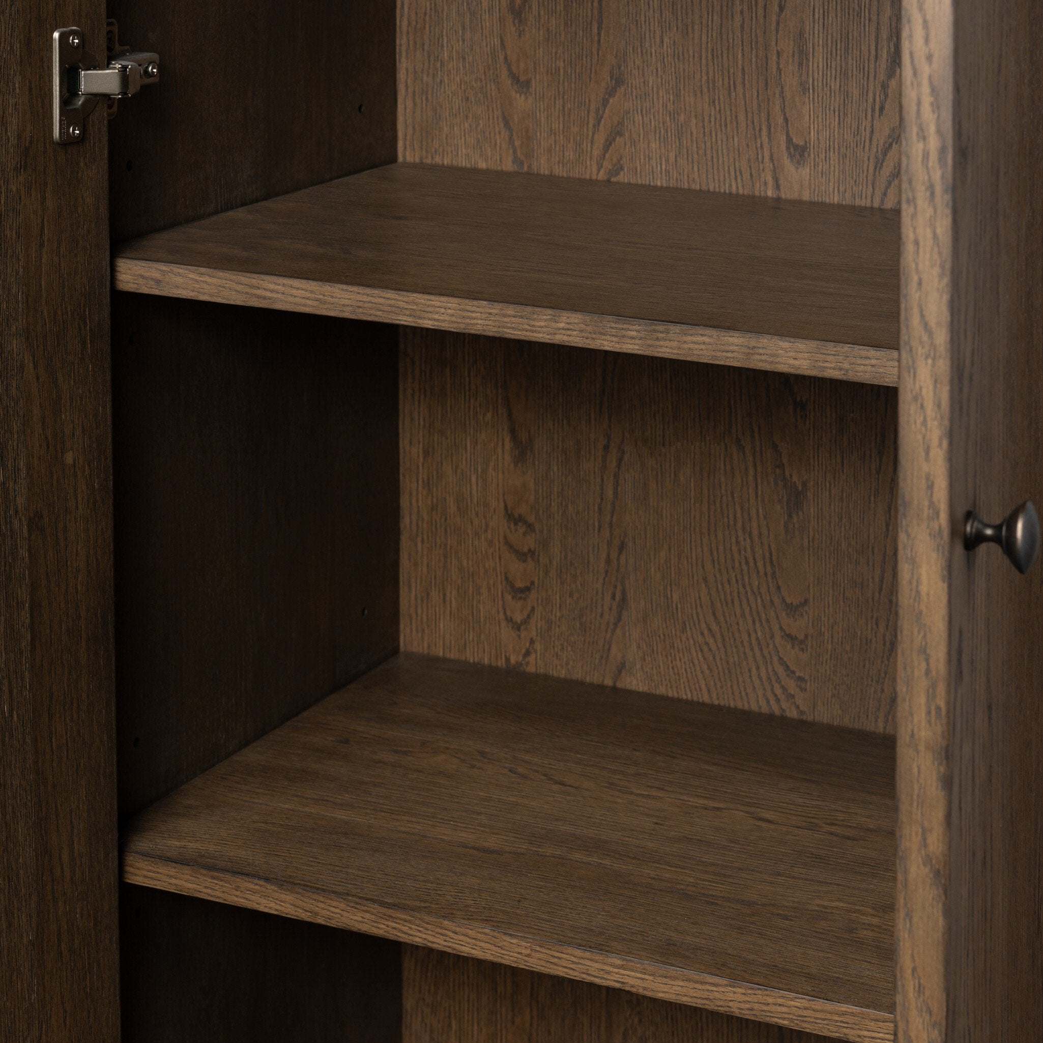 Four Hands Anthem Satin Espresso Oak Bath Storage finish close-up