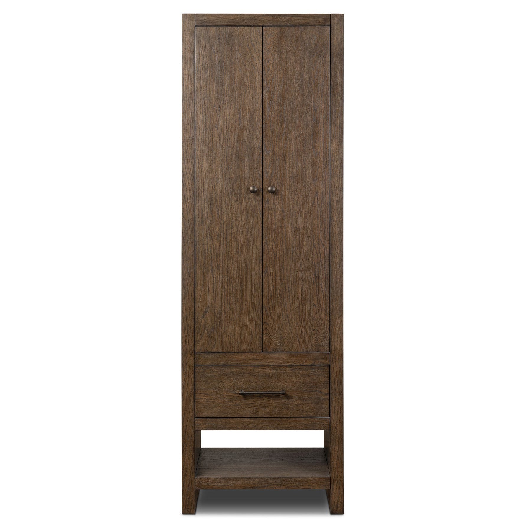 Four Hands Anthem Satin Espresso Oak Bath Storage front view