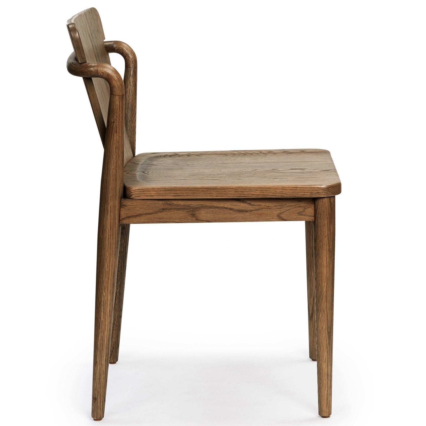 Four Hands Ankeny Amber Oak Dining Chair side view