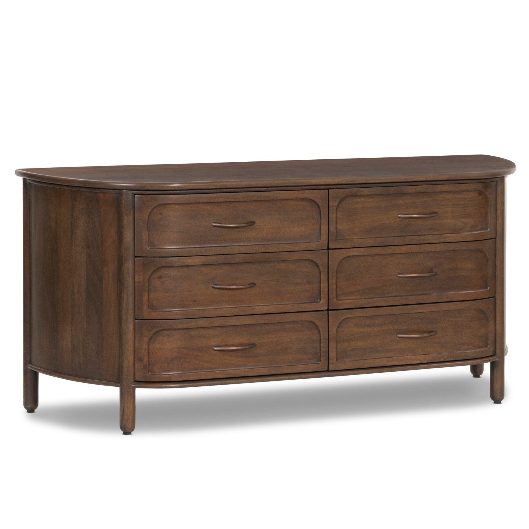 Four Hands Divion Warm Brown Mango 6 Drawer Dresser styled setting