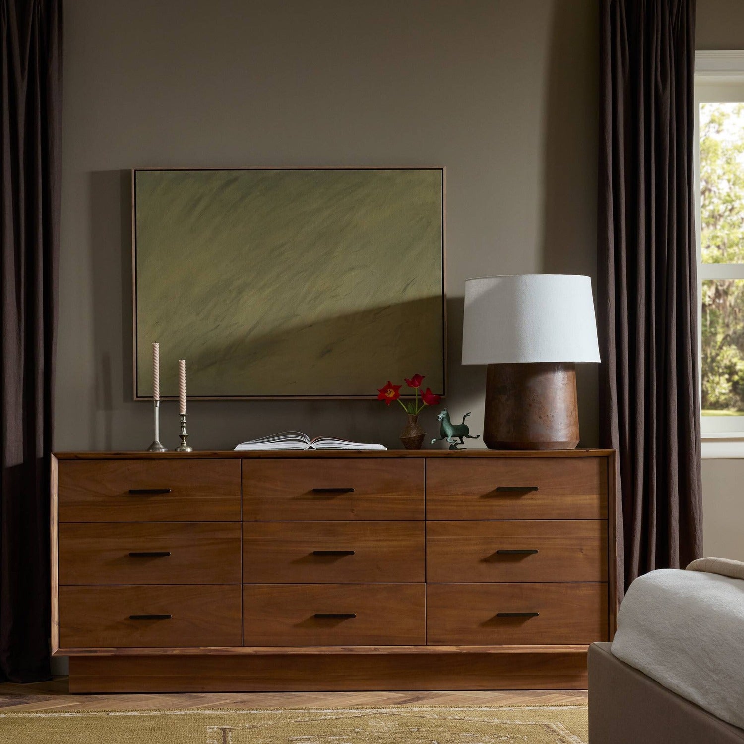 Four Hands Lilas Saddle Tan 9 Drawer Dresser