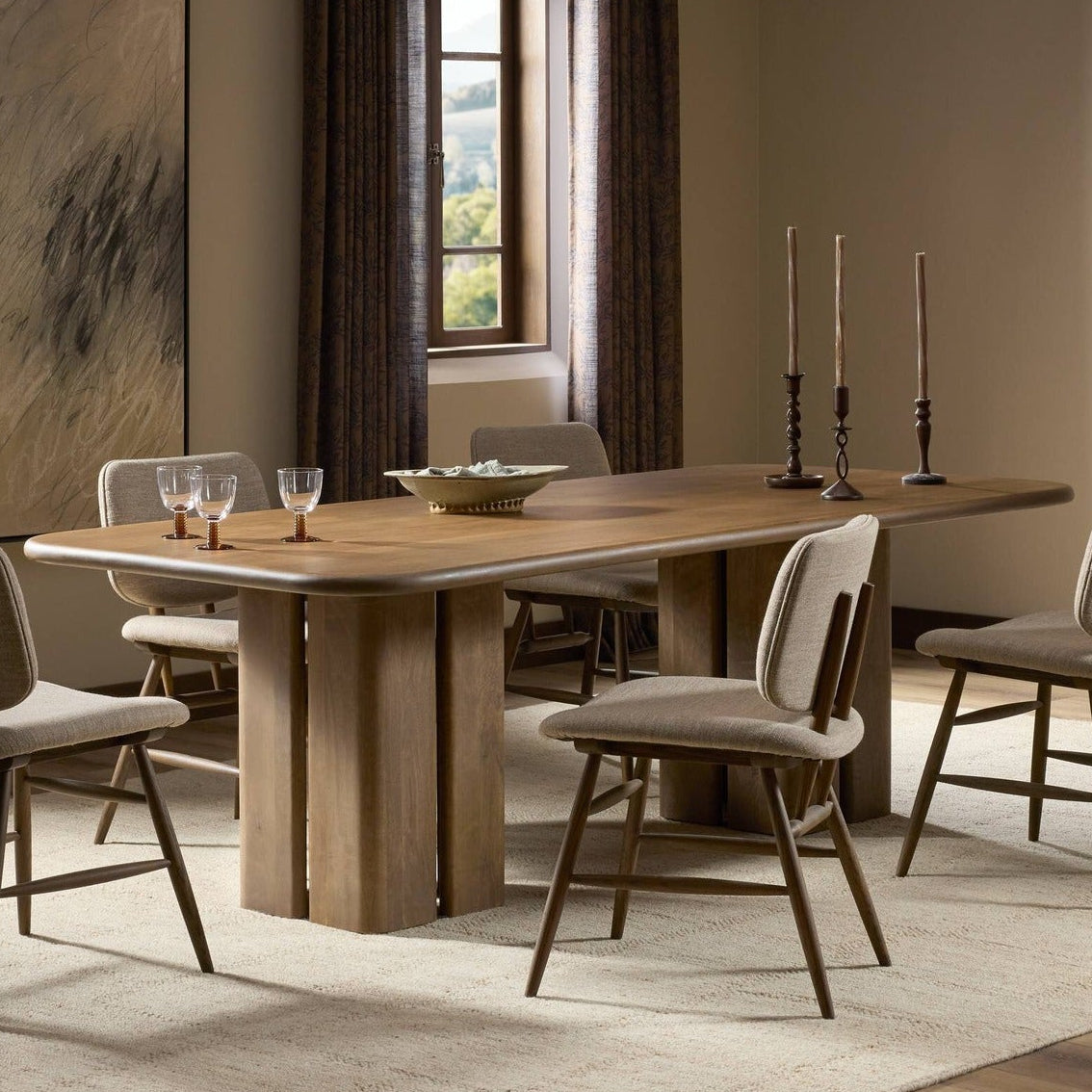 Four Hands Rishi Washed Taupe Dining Table