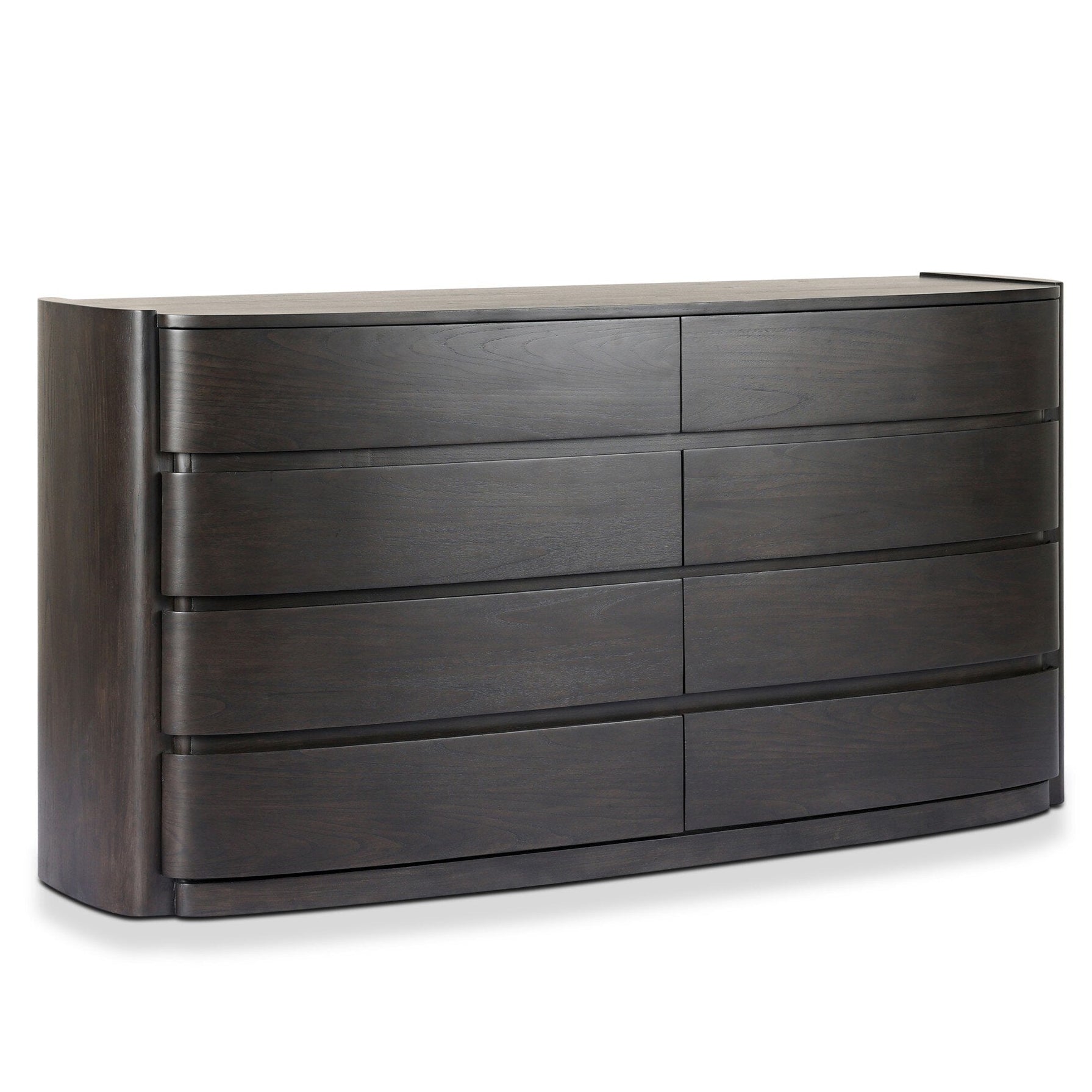 Four Hands Greer Smoked Black Sungkai 8 Drawer Dresser styled setting