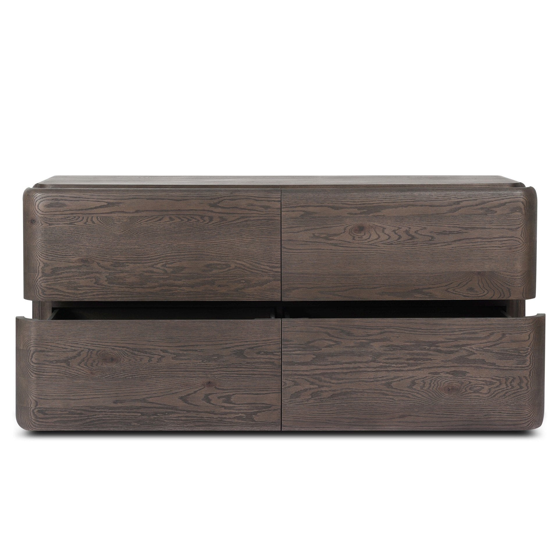 Four Hands Trona Tobacco Oak Dresser — shown open (2)