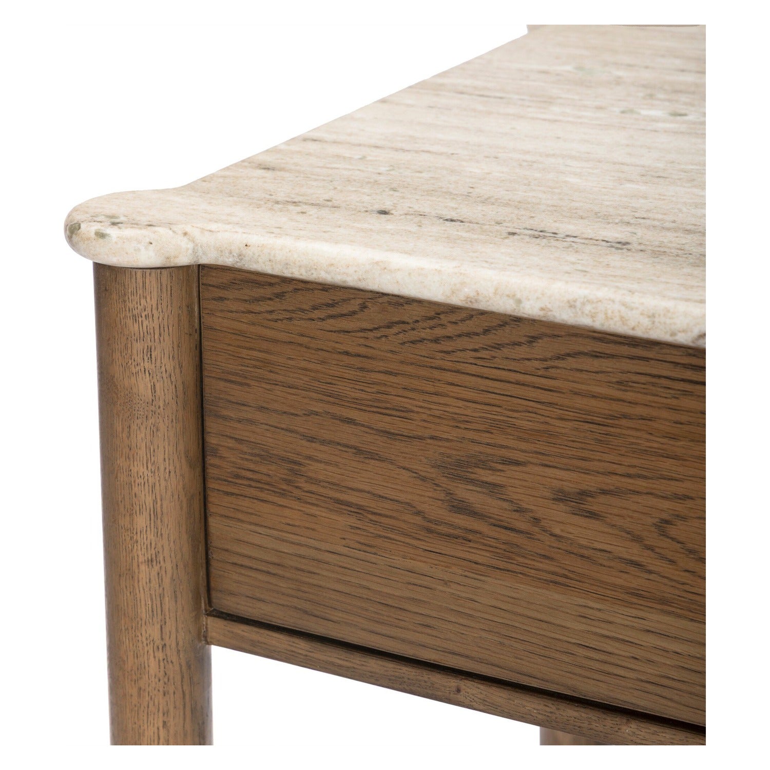 Four Hands Joah Antique White Marble Nightstand